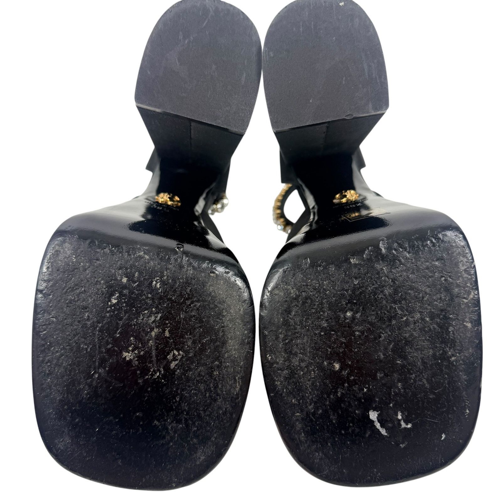 Versace Versace Aevitas Medusa Crytals Satin Platform Pumps Black Size US 8.5 / IT 38.5 - 8 Thumbnail