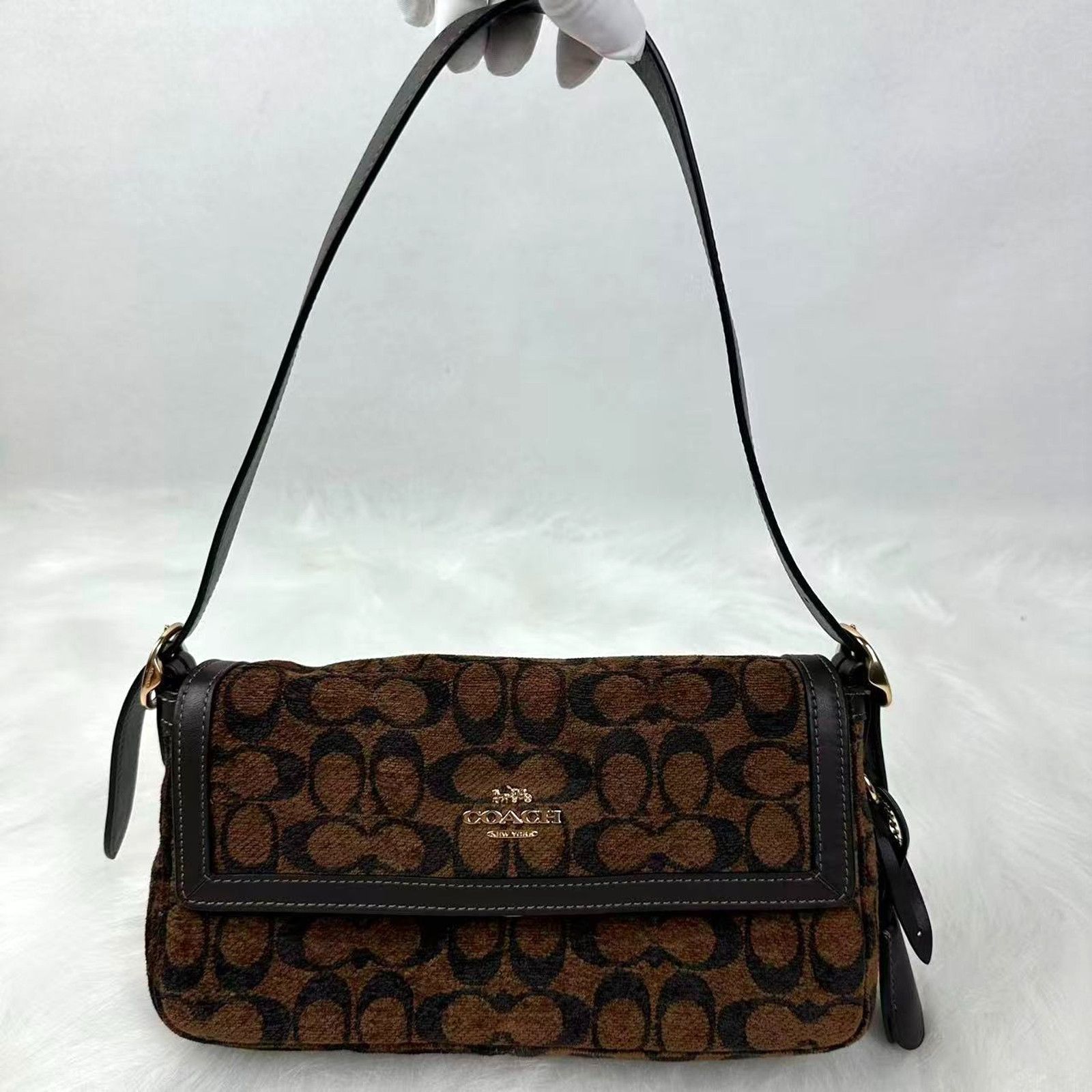 Coach Coach Etta Small Flap Shoulder Signature Chenille CCV65 NWT Size ONE SIZE - 1 Thumbnail