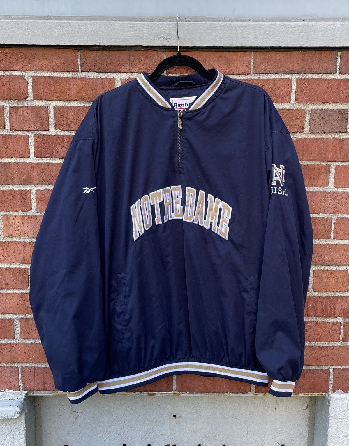Reebok Vintage Reebok Notre Dame Pull Over Jacket Size US L / EU 52-54 / 3 - 1 Thumbnail