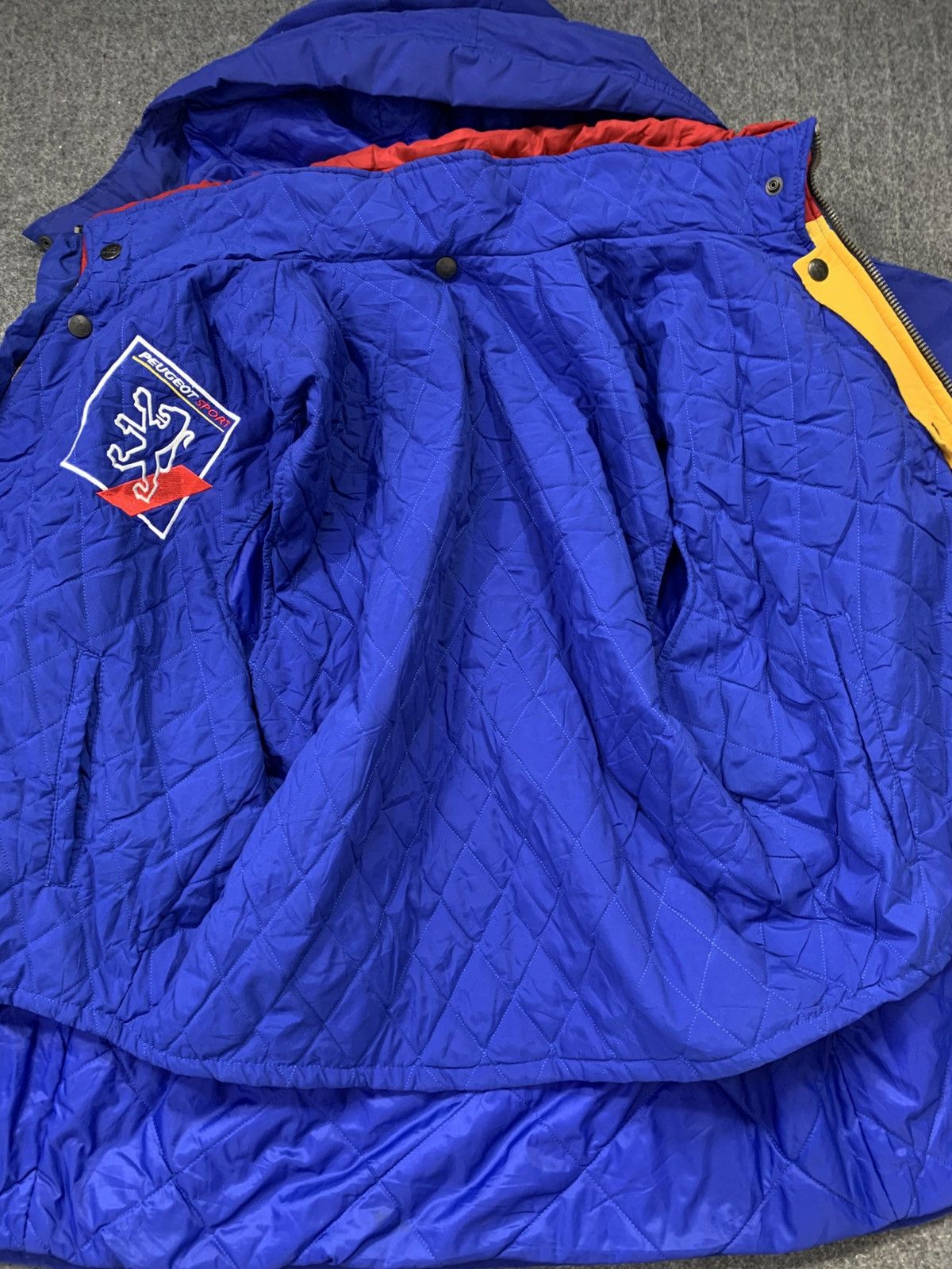 Vintage Peugeot Sport Rally Team Winter Coat Gillete Hooded Padded Size US XL / EU 56 / 4 - 6 Thumbnail