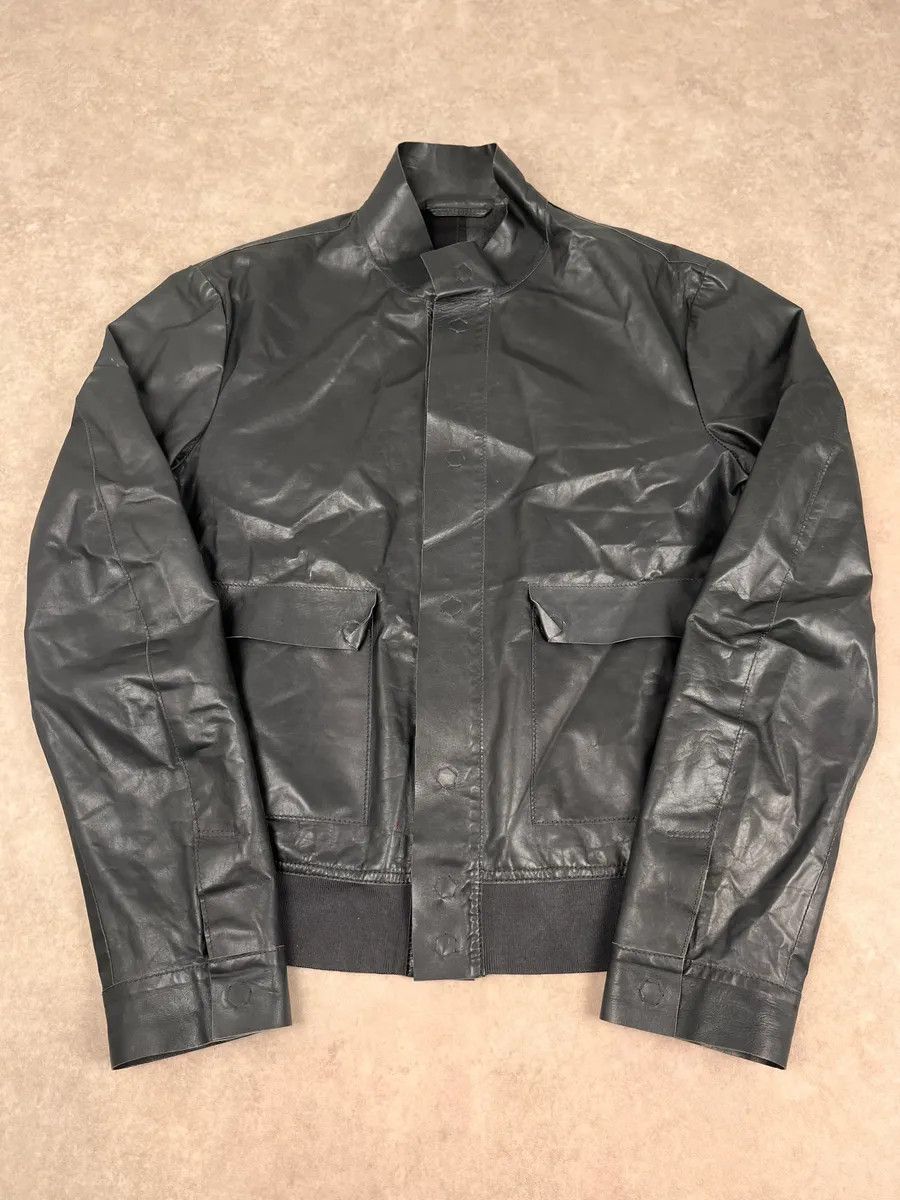 Emporio Armani FW2013 Emporio Armani Pure Grey Leather Jacket Size US M / EU 48-50 / 2 - 4 Thumbnail