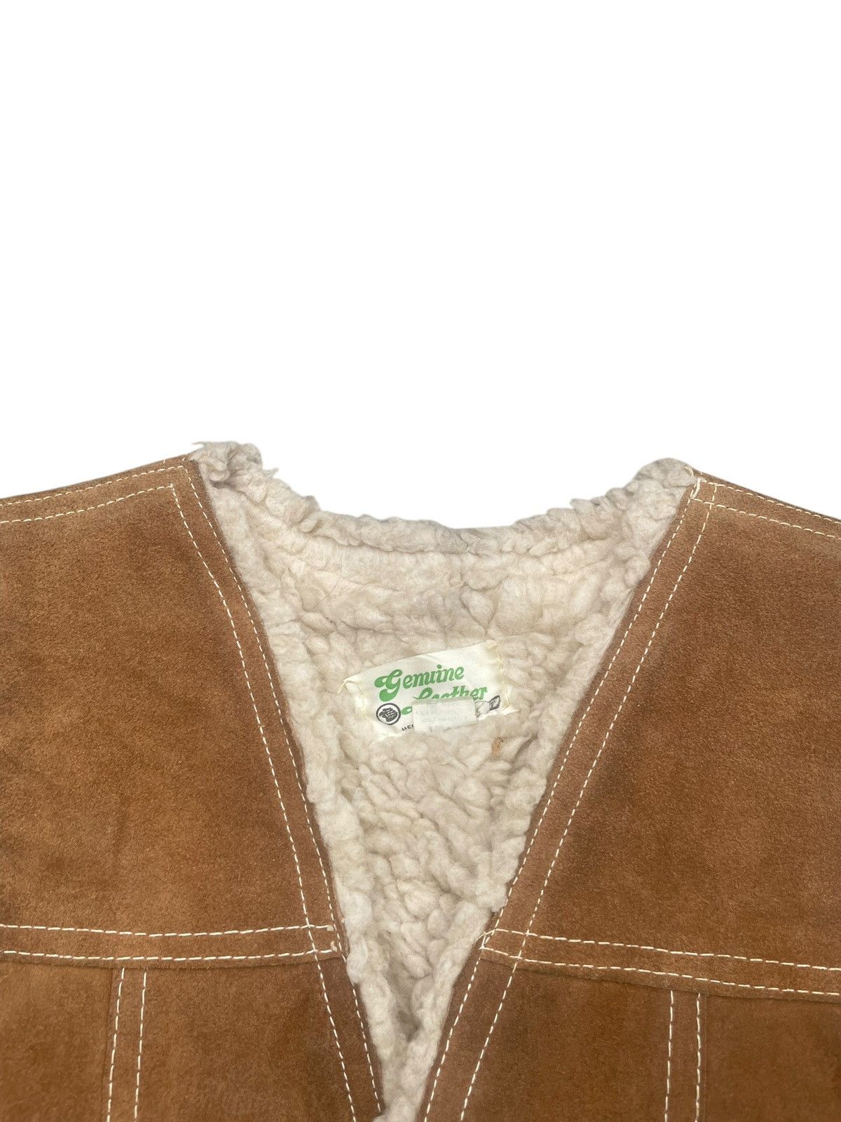 Vintage Vintage Genuine Leather Sherpa Vest Size US XS / EU 42 / 0 - 6 Thumbnail