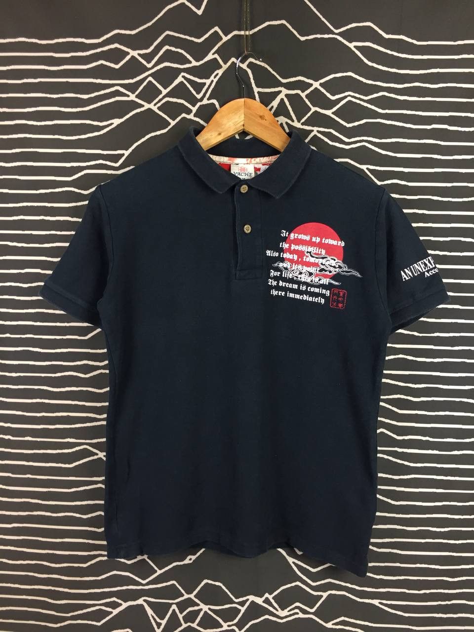 Japanese Brand Vtg VACHE Japan Give The Alarm Tiger Rising Sun Polo Shirt Size US M / EU 48-50 / 2 - 4 Thumbnail