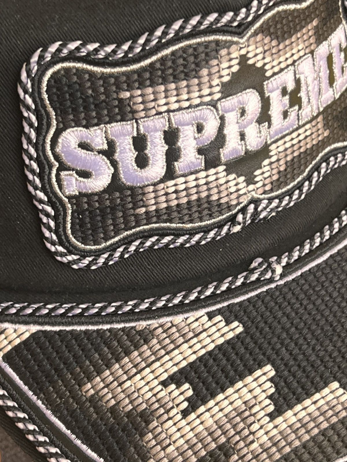 Supreme Supreme Western Embroidered Mesh Back 5-Panel Hat Cap Black Size ONE SIZE - 6 Thumbnail