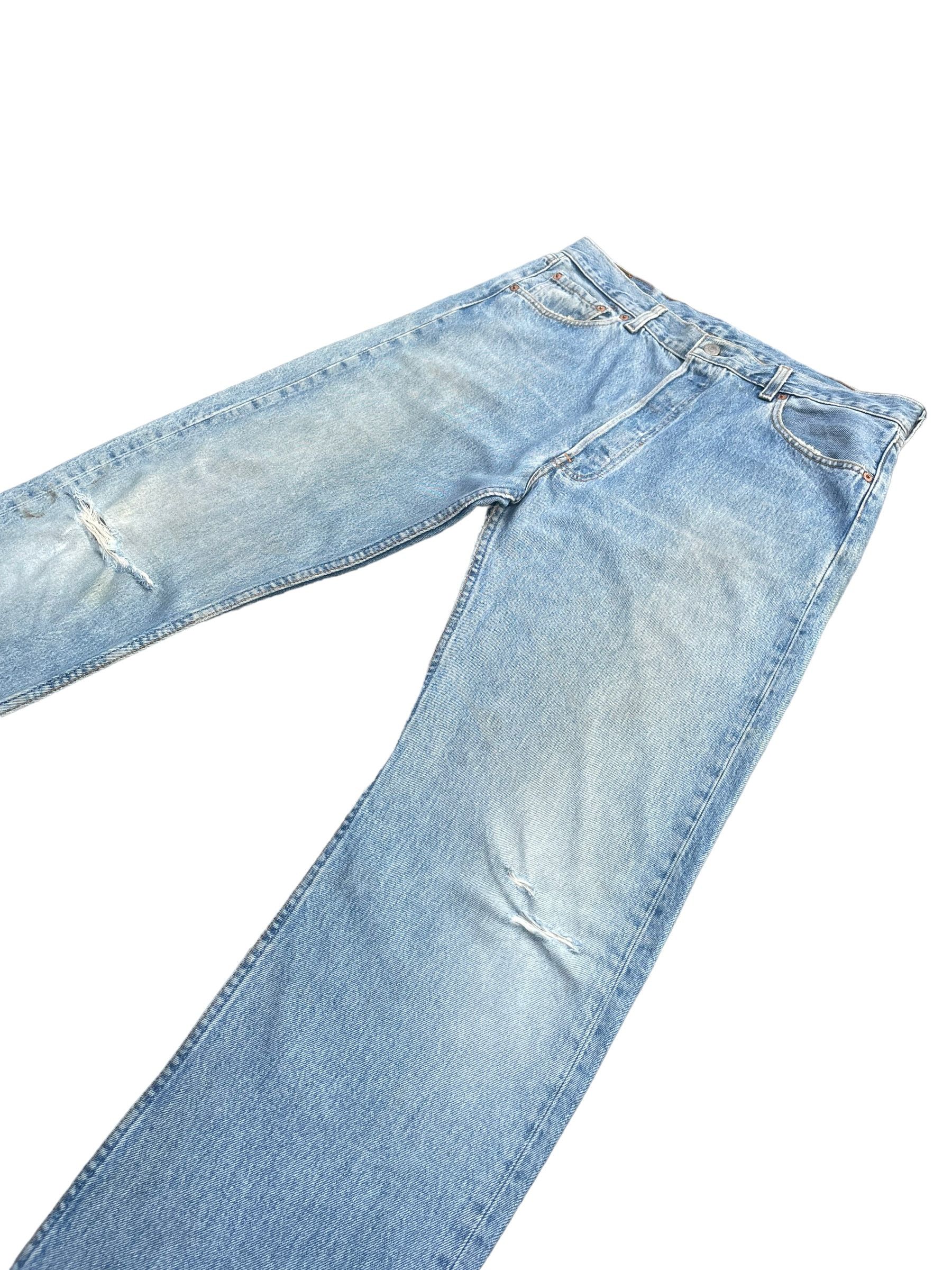 Levi's Vintage 1996 Levis 501 e Irregular Faded Distresed Size US 36 / EU 52 - 2 Thumbnail