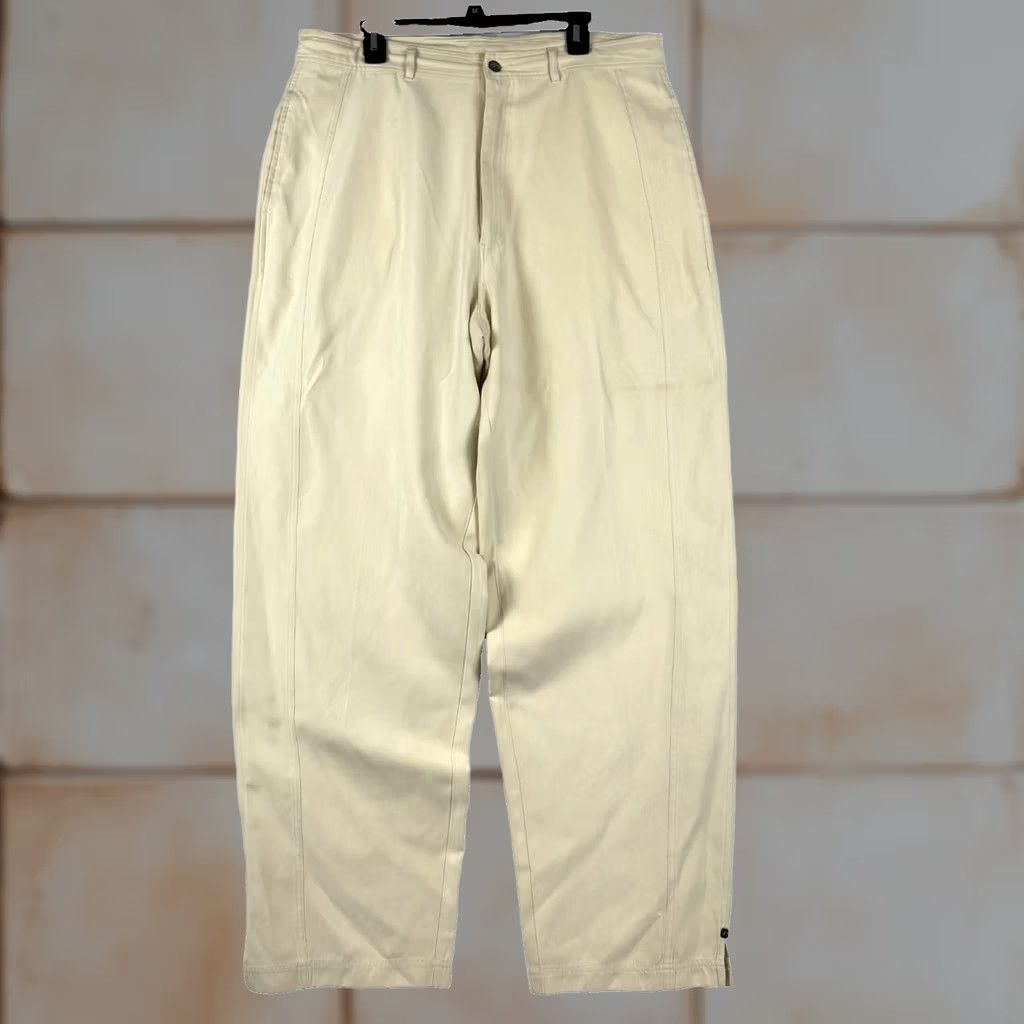 Pelle Pelle VINTAGE Pelle Pelle Pants Main Selling Point Hip Hop 90s Baggy Wide-Leg Ivory Men 37x33 Old School Size US 37 - 1 Thumbnail