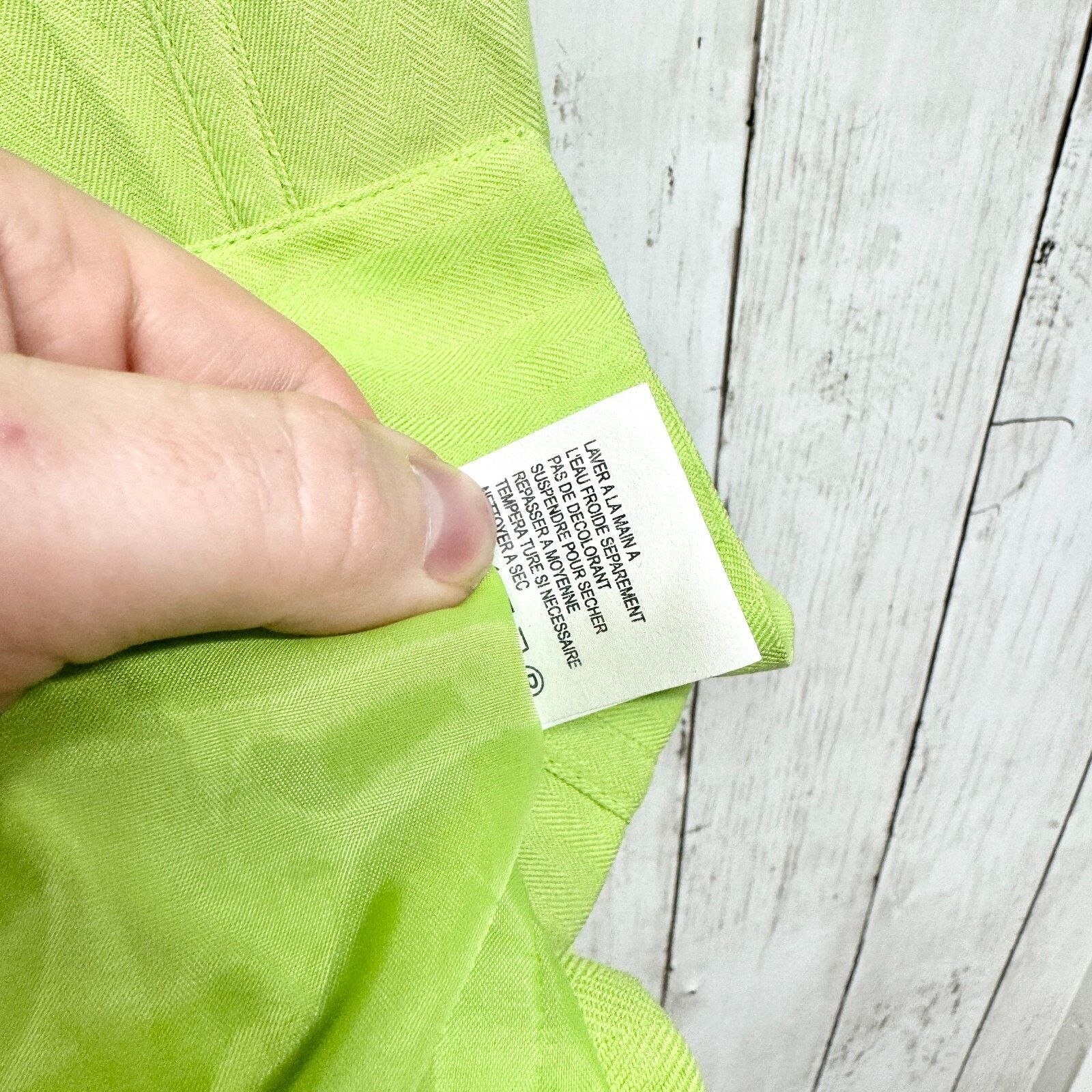 Chicos Chico's Jacket XL Button Bright Green Metallic Windbreaker Size XL / US 12-14 / IT 48-50 - 4 Thumbnail