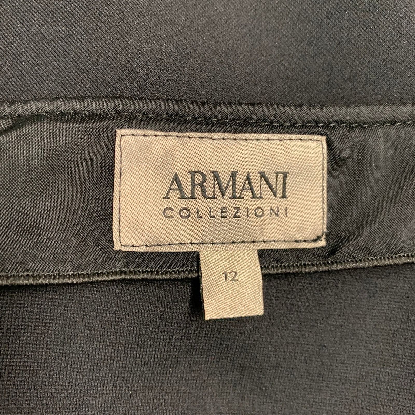 Armani Collezioni ARMANI COLLEZIONI Size 12 Black Pencil Skirt Size 34" / US 12 / IT 48 - 4 Thumbnail