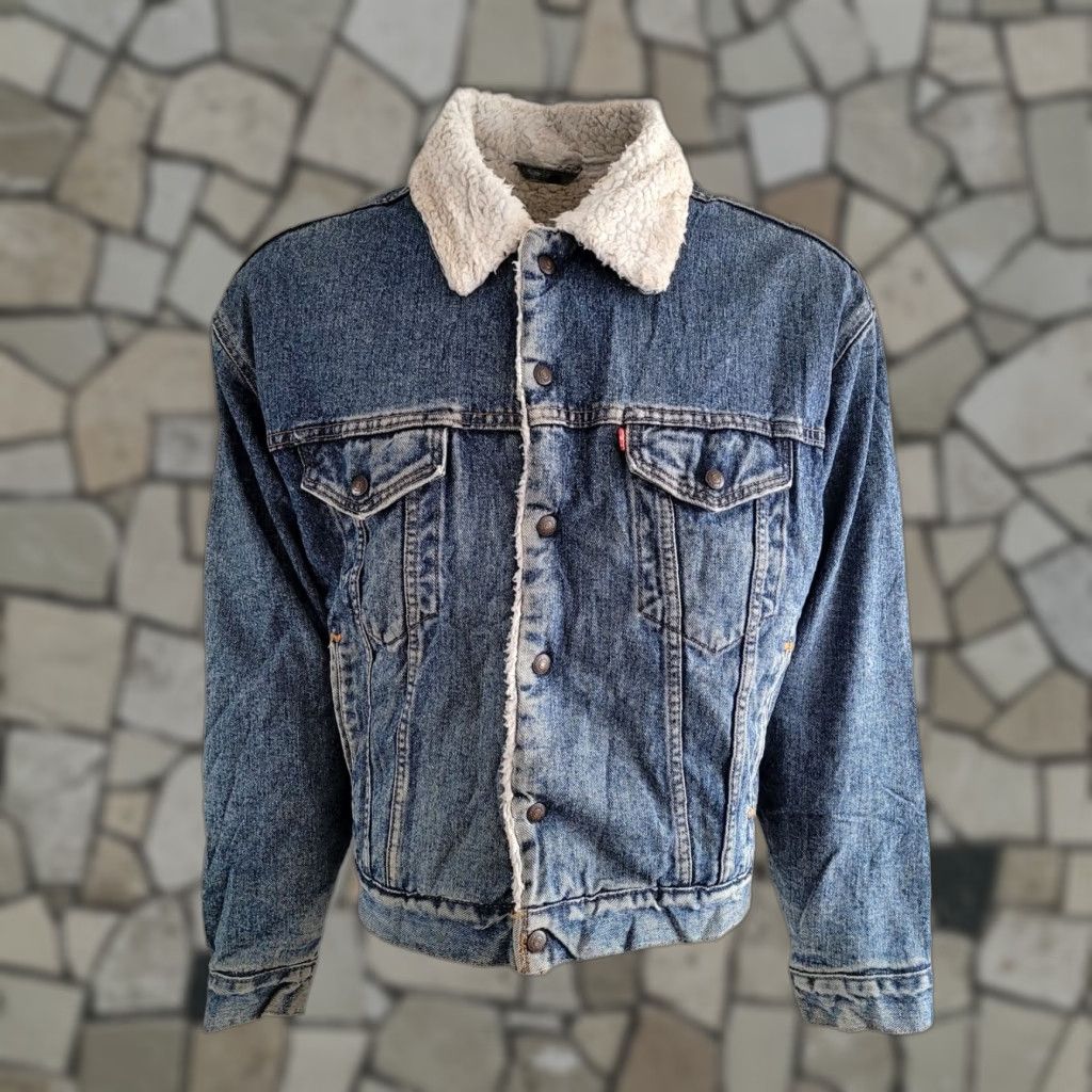 Levi's Levi’s AUTHENTIC Sherpa Denim Trucker Jacket - Made in USA - Size M - Men’s Blue Sherpa-Lined Trucker Jacket Size US M / EU 48-50 / 2 - 1 Thumbnail