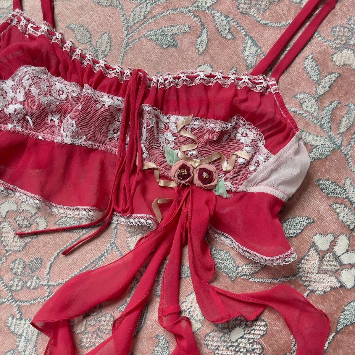 Victoria's Secret Vintage VS Red Silk Camisole (Large) Size L / US 10 / IT 46 - 7 Thumbnail
