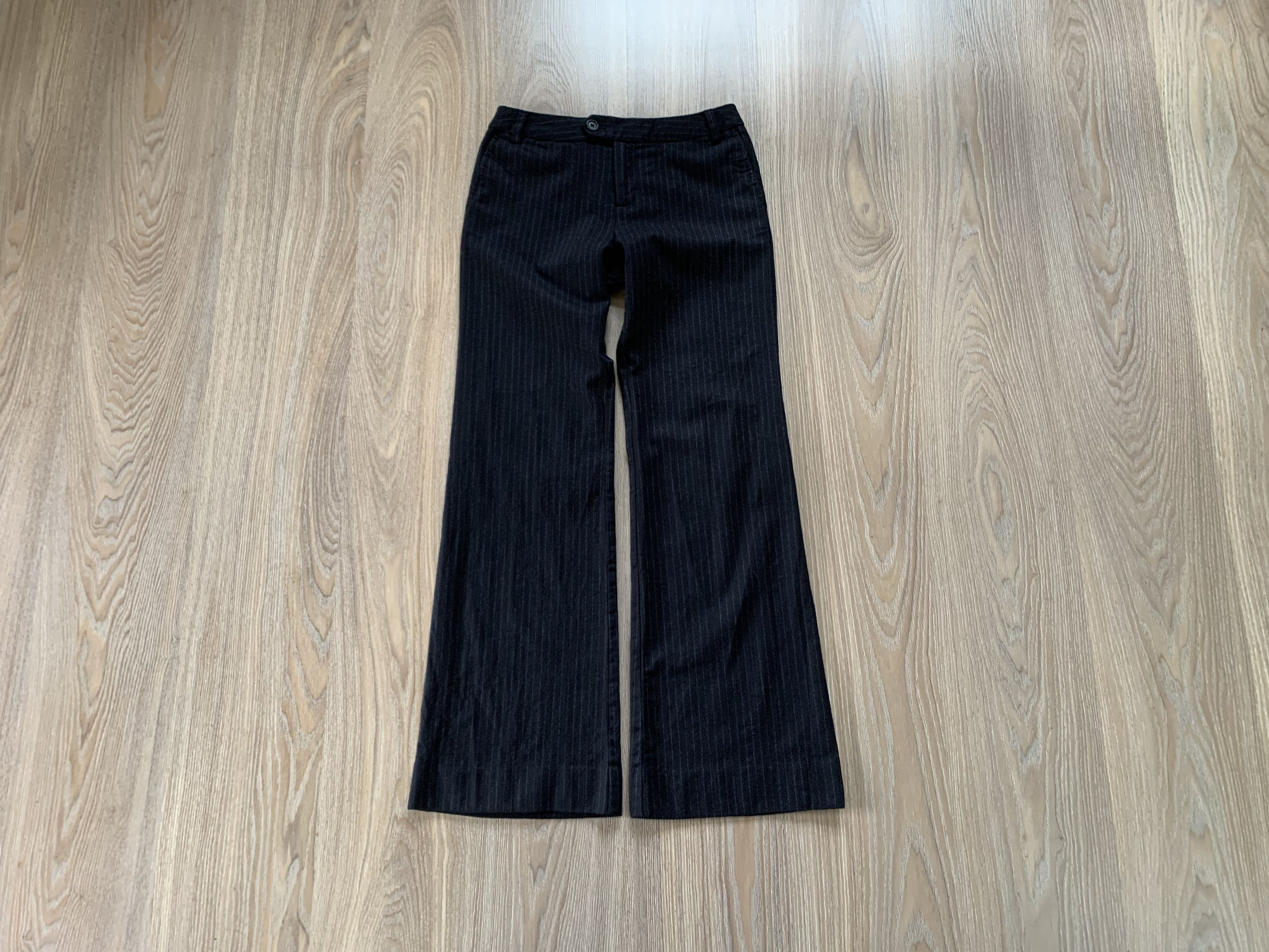 Gap Gap Wide Leg Black Pinstripe Wool Blend Trousers Pants Size 26" / US 2 / IT 38 - 1 Thumbnail