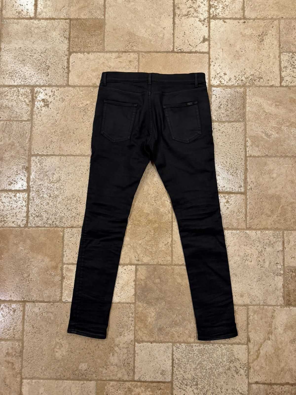 Saint Laurent Paris Saint Laurent Paris D02 2021 Black Wax Denim Jeans Size US 34 / EU 50 - 7 Thumbnail