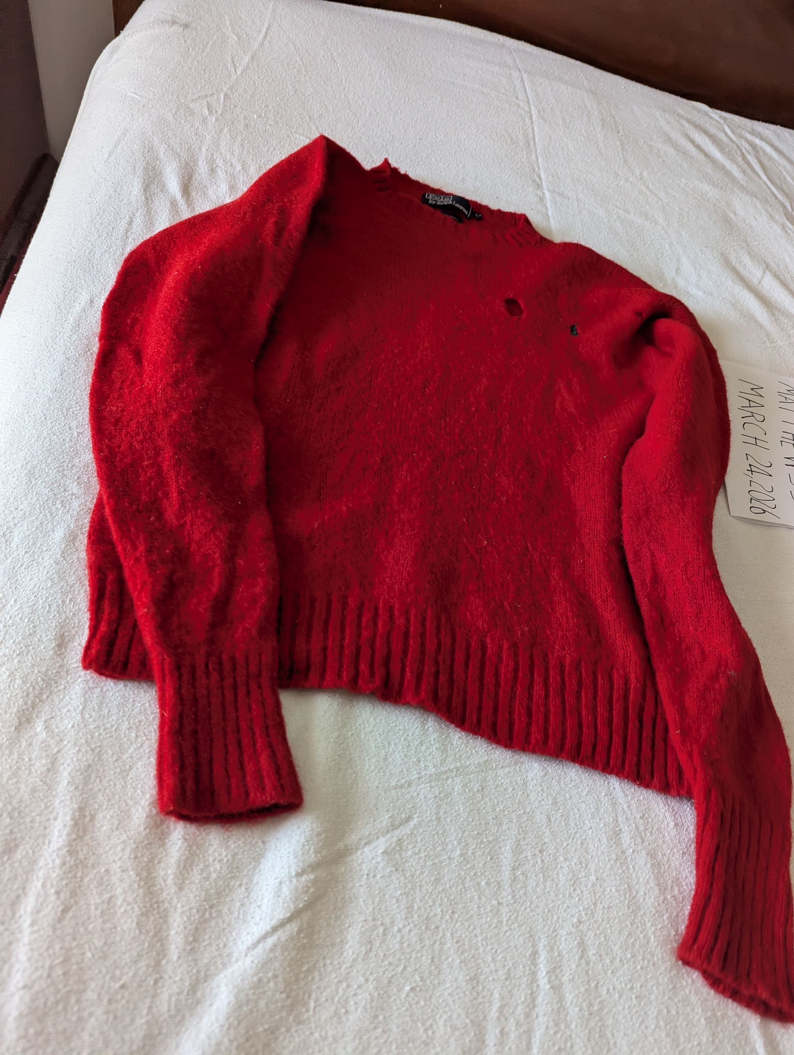 Polo Ralph Lauren Vintage 70th Wool Sweater with 3 holes. Size US L / EU 52-54 / 3 - 4 Thumbnail