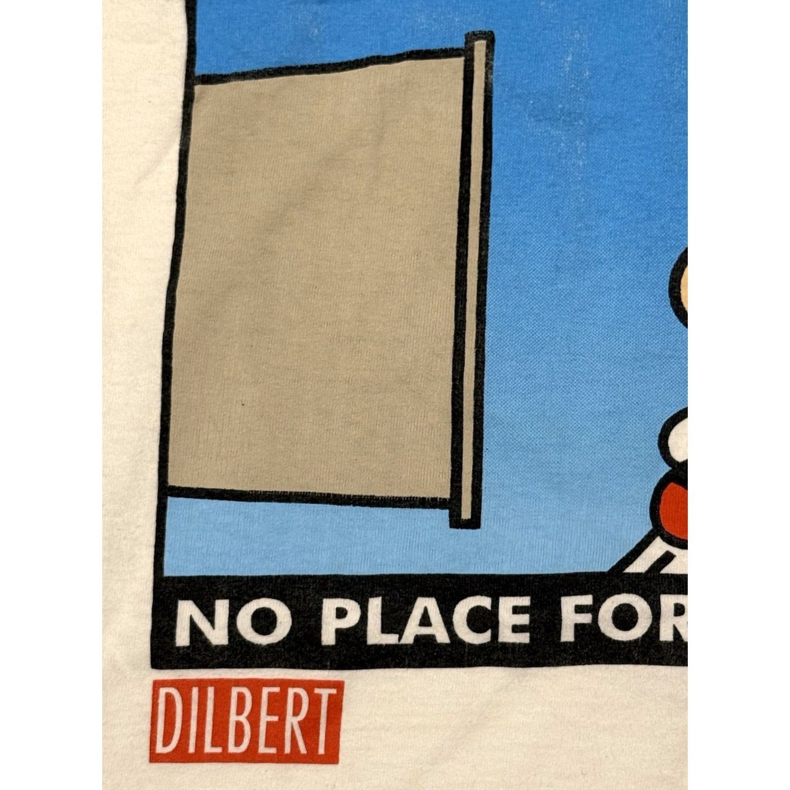 Vintage VINTAGE Dilbert Shirt Large White 90s Crew Neck Graphic Print Cotton Men Size US L / EU 52-54 / 3 - 4 Thumbnail
