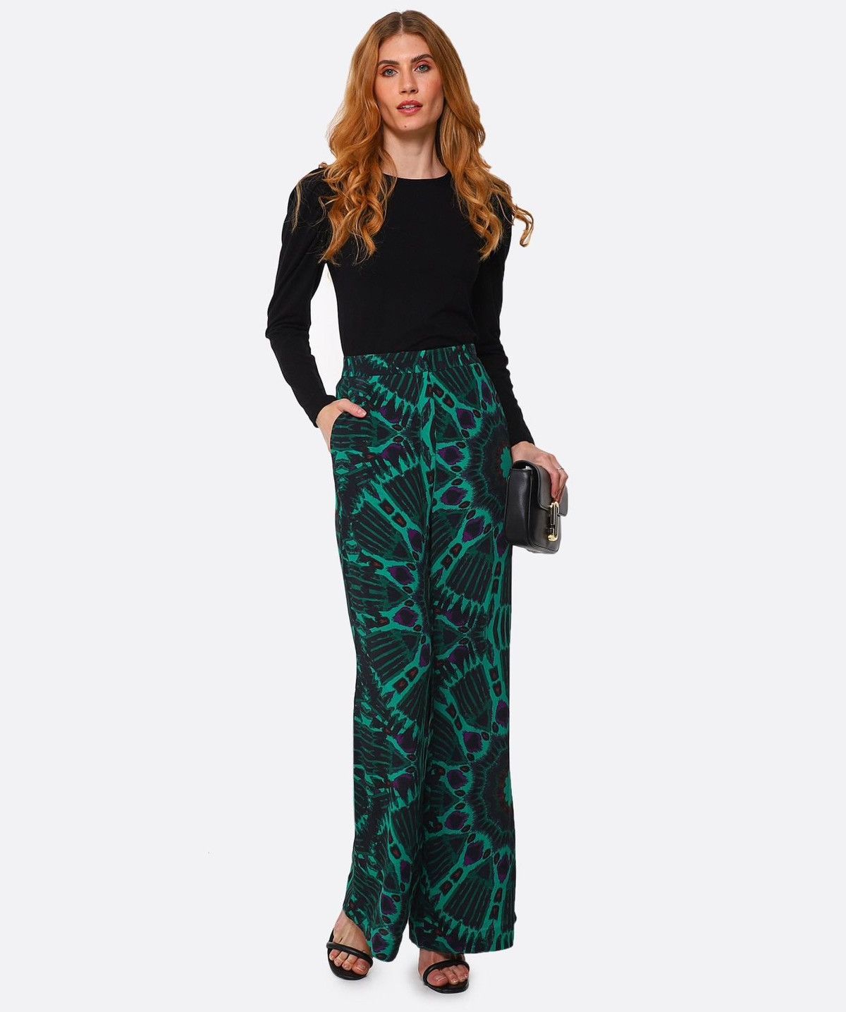 ba&sh Ba&Sh Womens Psychedelic Print Wide Leg Clyde Flared Pants Size 30" / US 8 / IT 44 - 3 Thumbnail