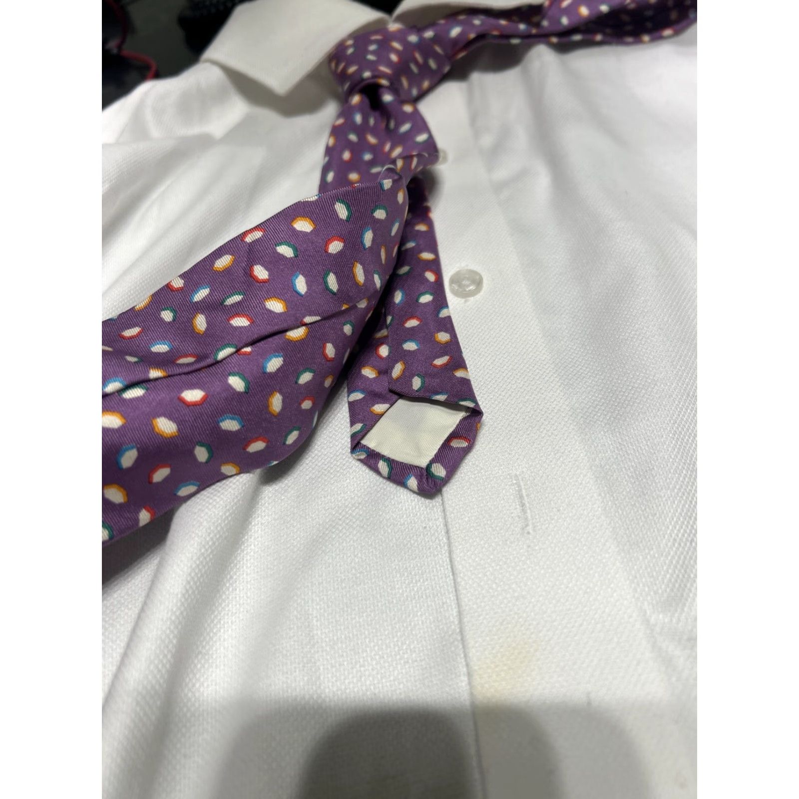 Vintage Alexander JuliAN Colours Purple Hand Made 100% SilkY2K Men’s VTG Neck Tie Shirt? Size ONE SIZE - 6 Thumbnail