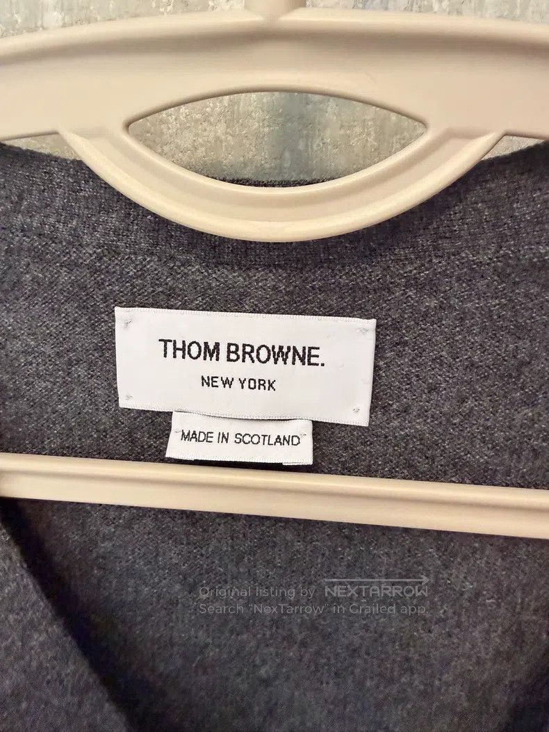 Thom Browne Thom Browne Gray Cashmere Cardigan Size US XXL / EU 58 / 5 - 2 Thumbnail