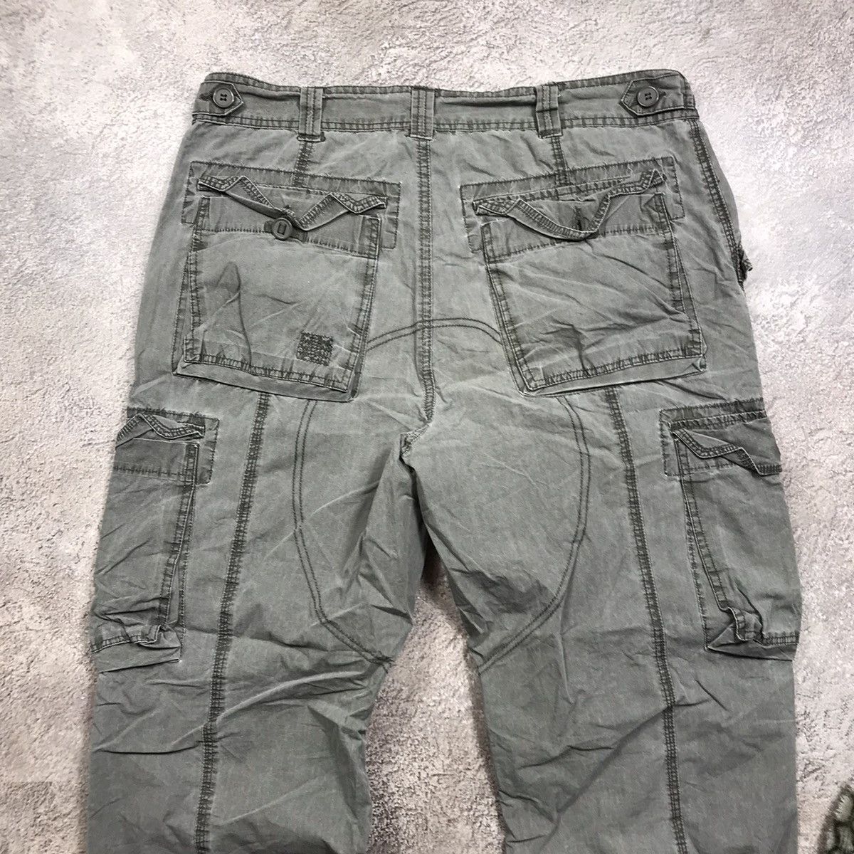 Vintage Vintage 90s Baggy Cargo Pants Faded Grey Workwear Streetwear Size US 36 / EU 52 - 8 Thumbnail
