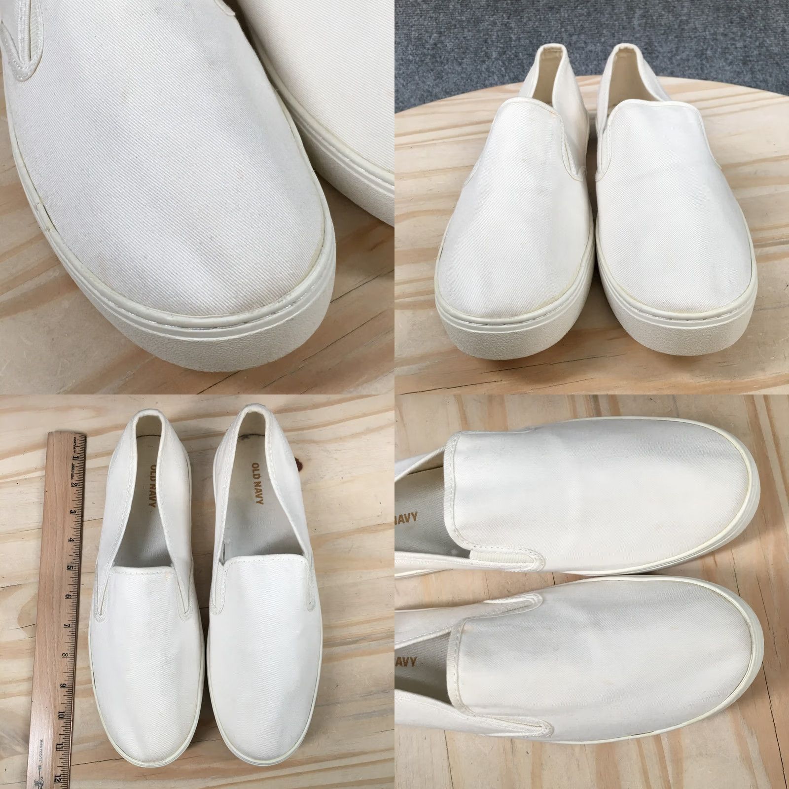 Old Navy Old Navy White Loafer Womens 10 Casual Slip On Canvas Shoes Size US 10 / IT 40 - 8 Thumbnail