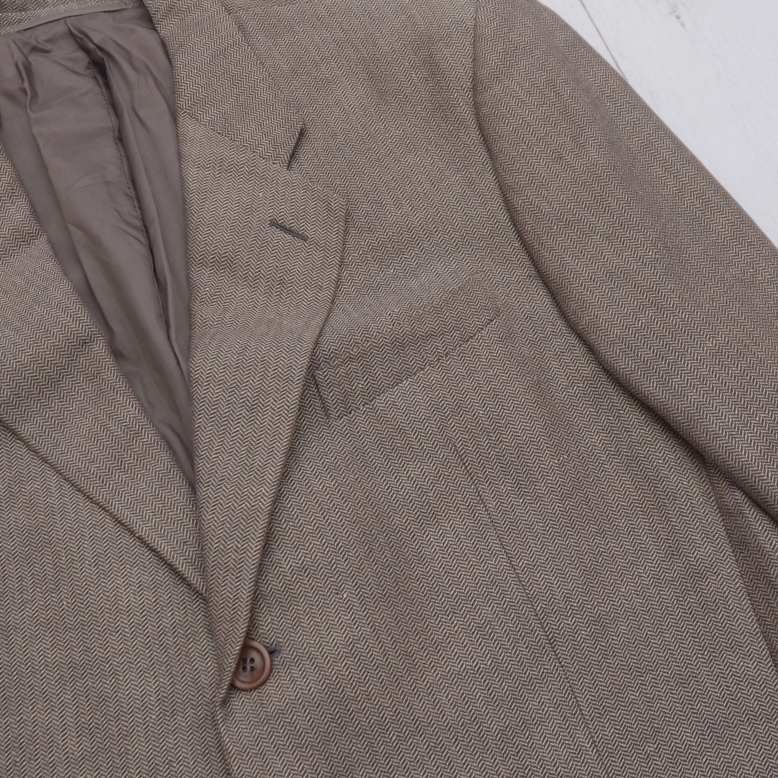 Armani × Armani Collezioni × Giorgio Armani Vintage Luxury Armani Collezioni Tweed Linen Casual Blazer Size 52L - 4 Thumbnail