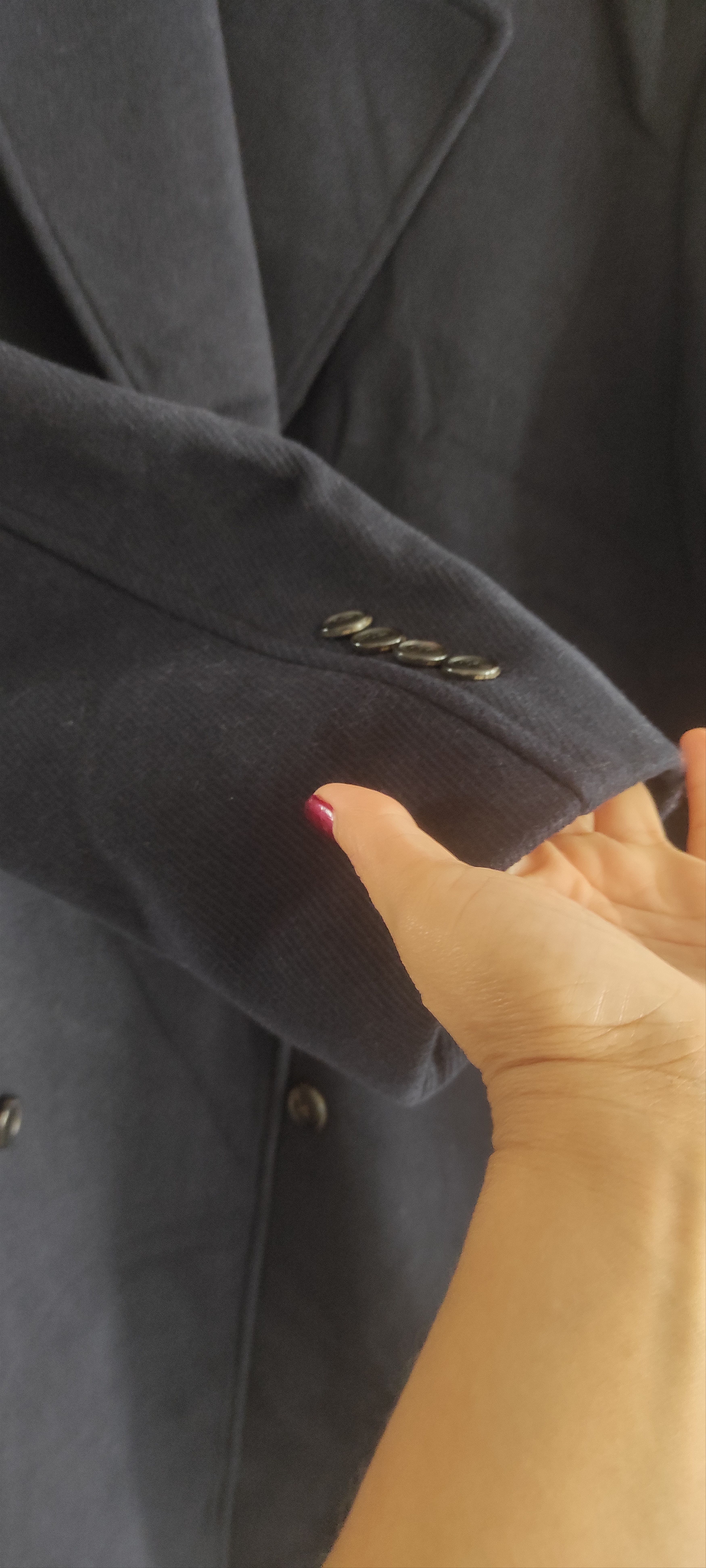 AMI Paris Double-Breasted Wool Mens Coat Navy Blue