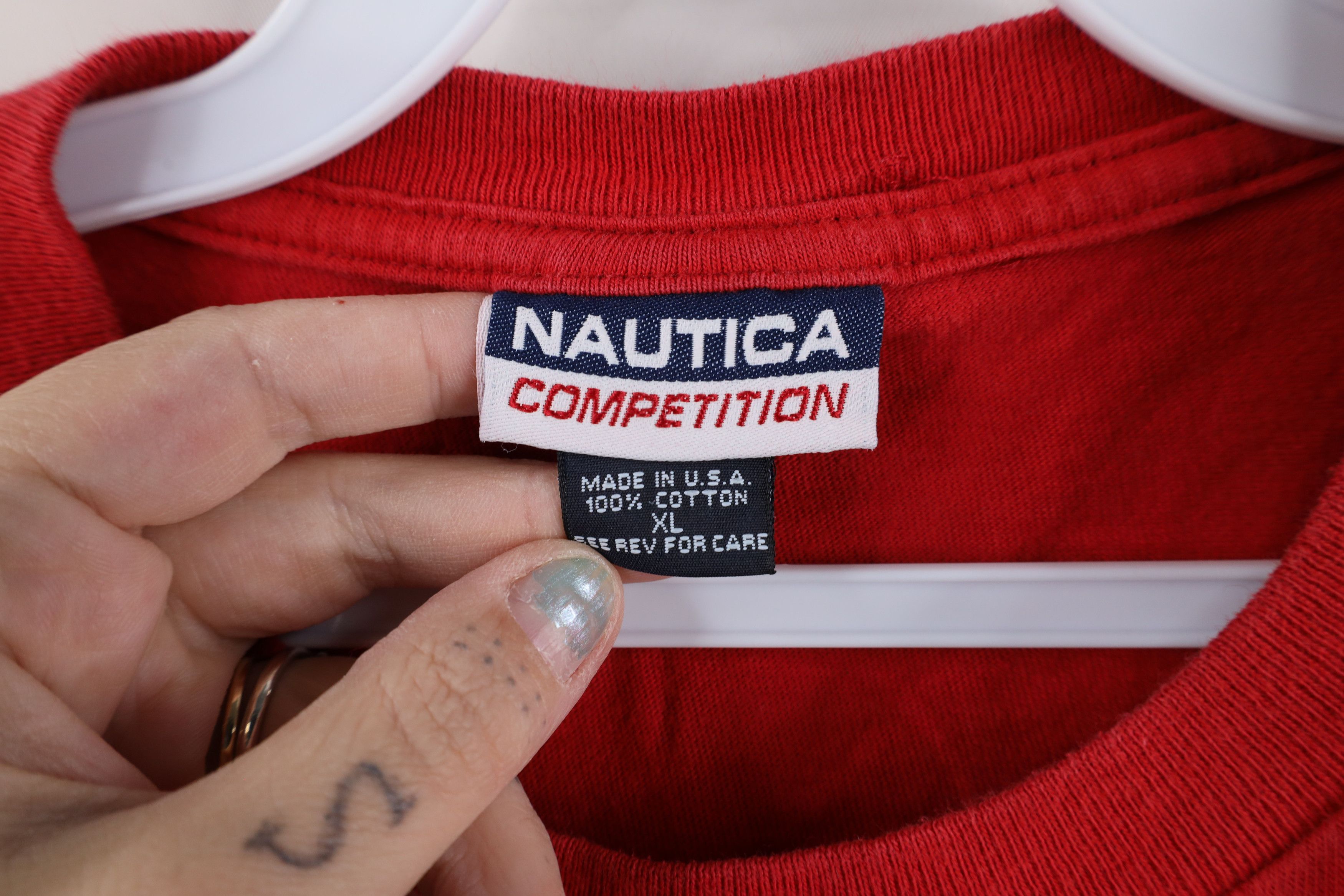 Nautica × Vintage Vintage 90s Nautica Competition Out Short Sleeve T-Shirt USA Size US XL / EU 56 / 4 - 5 Thumbnail