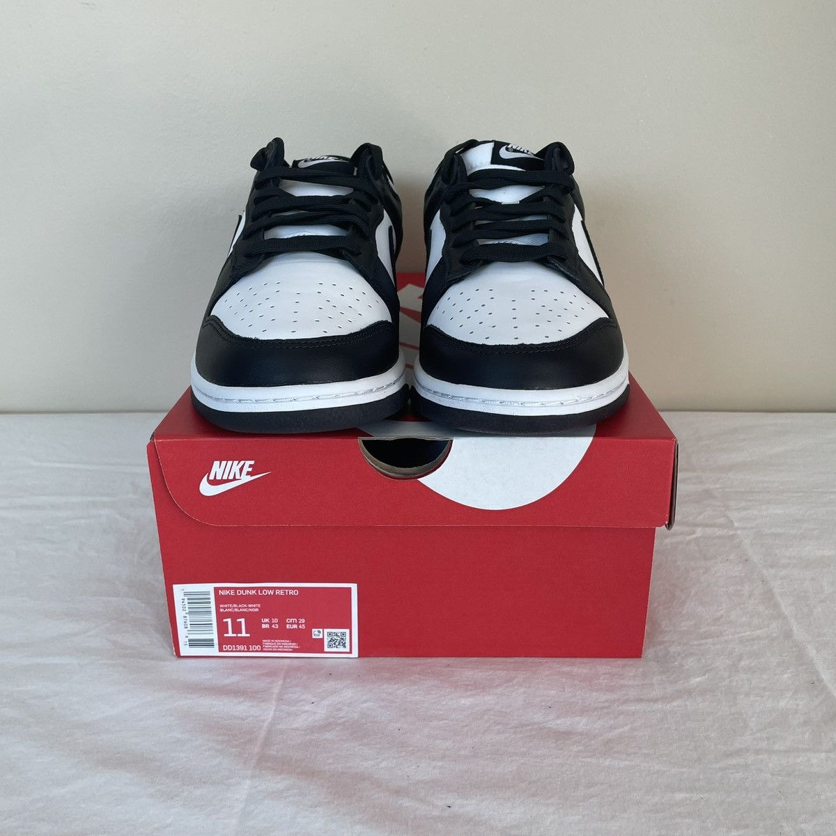 Nike Nike Dunk Low Black White Panda Mens US Size 11 DD1391-100 Size US 11 / EU 44 - 8 Thumbnail