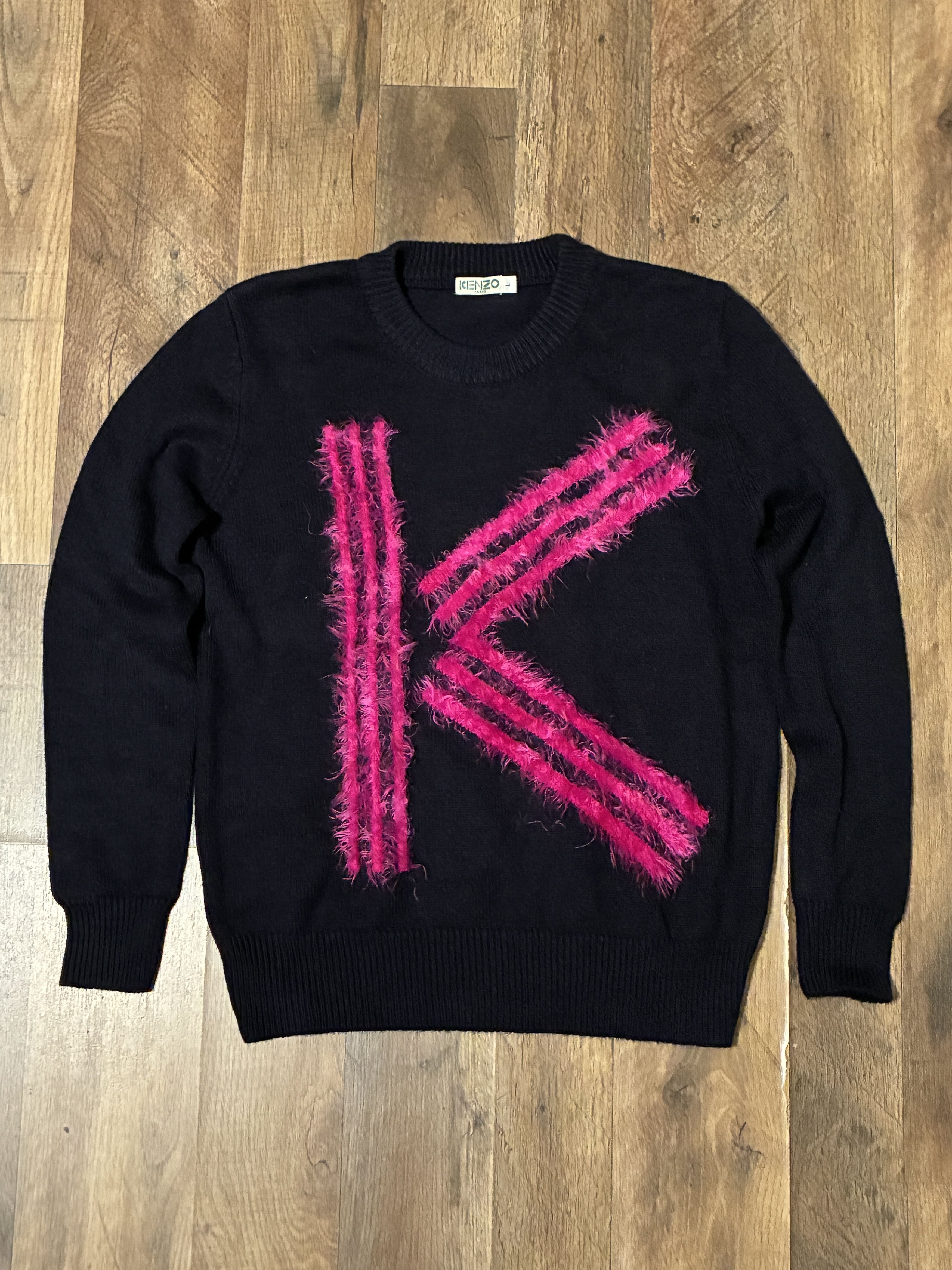 Kenzo Kenzo Paris Sweater Women Large Wool Mohair Letter Block Size L / US 10 / IT 46 - 1 Thumbnail