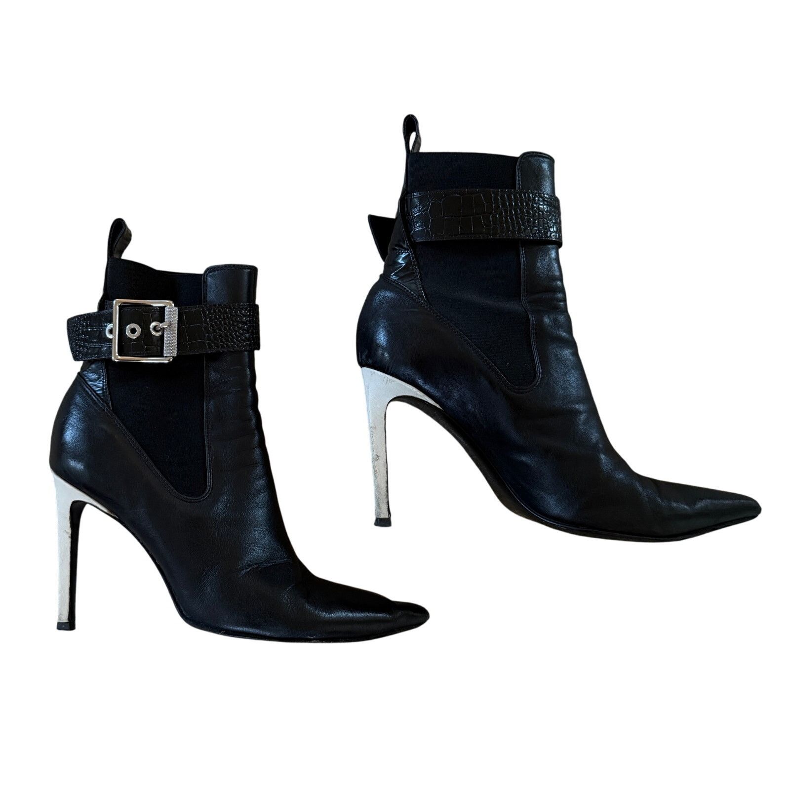 Rag & Bone rag & bone Wren black leather stiletto booties - size 10 Size US 10 / IT 40 - 5 Thumbnail