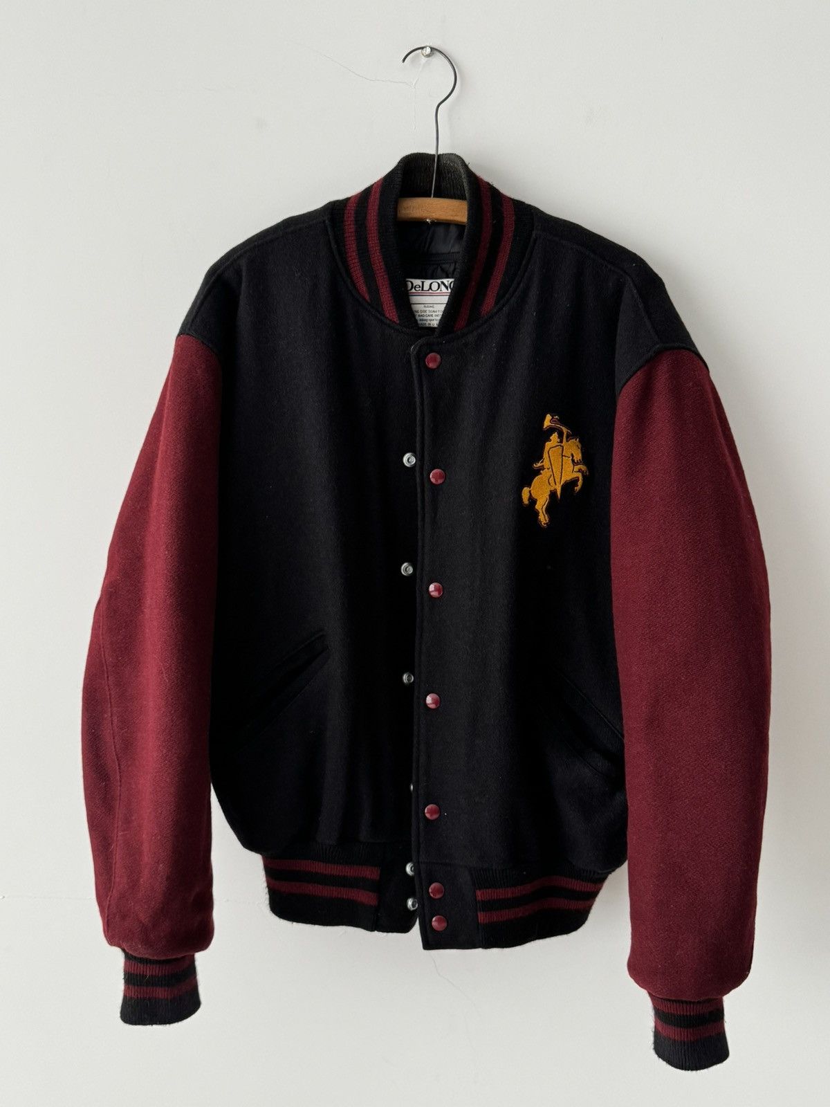 Delong × Vintage Vintage 80s NFL Warriors by Delon Varsity Bomber Jacket Size US L / EU 52-54 / 3 - 3 Thumbnail