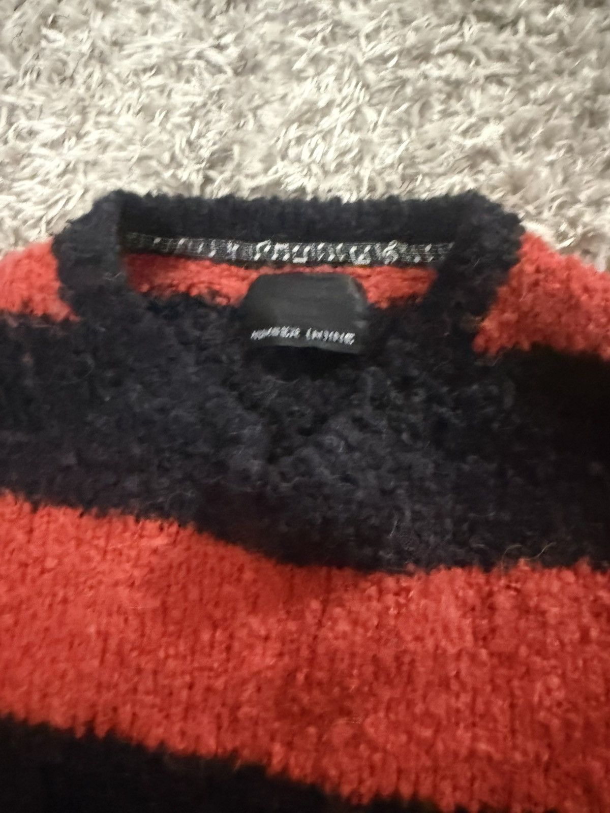Number (N)ine Number (N)ine ALPACA BORDER KNIT BIG PULLOVER Size US M / EU 48-50 / 2 - 3 Thumbnail