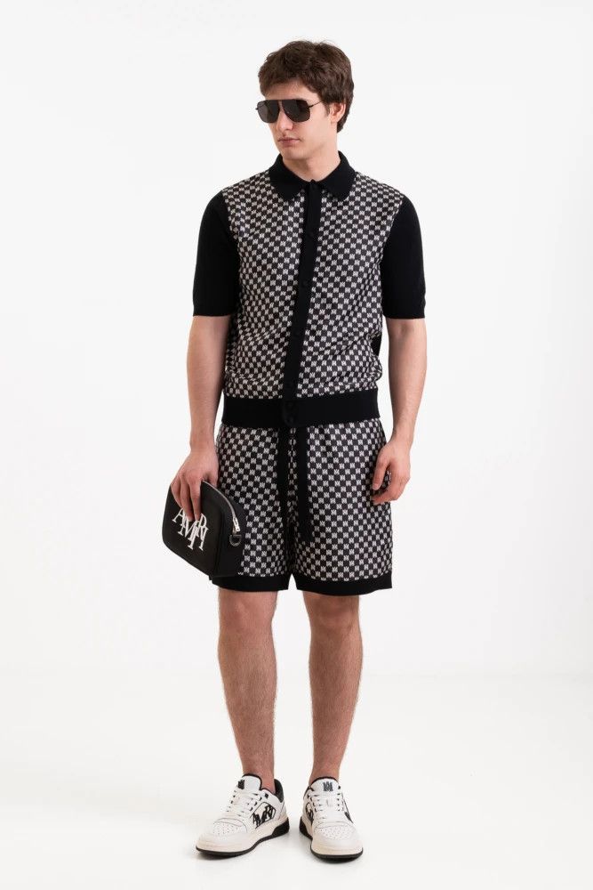 Amiri o1s1wg110525 Monogram Pattern Wool Short in Black/White Size US 34 / EU 50 - 4 Thumbnail
