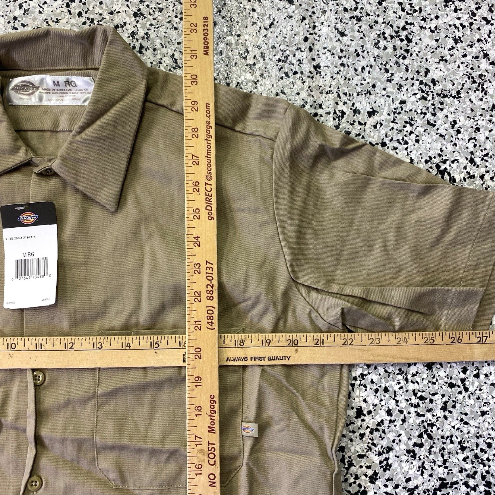 Dickies Dickies Mens Short Sleeve Work Shirt Khaki Tan M Beige Button Up Pockets Size US M / EU 48-50 / 2 - 2 Thumbnail