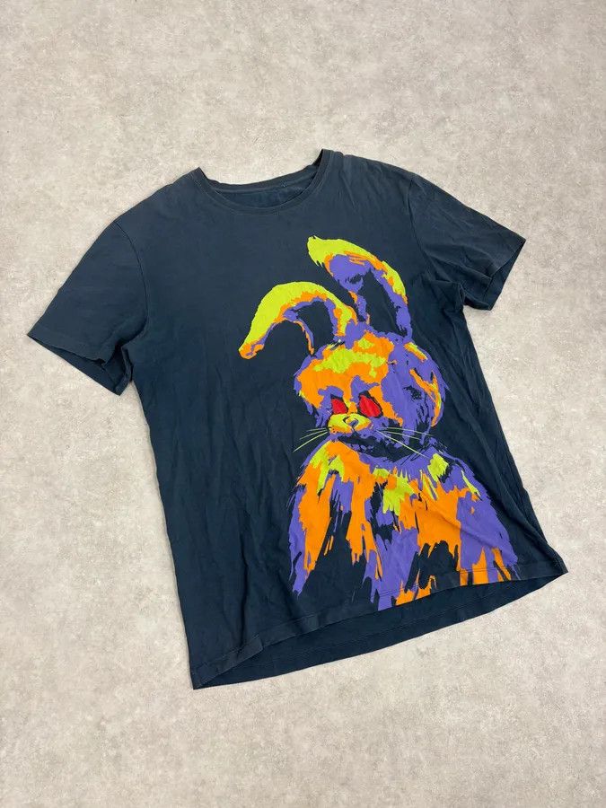 Alexander McQueen SS2013 Alexander McQueen Navy Multicolor Angry Rabbit T-Shirt Size US M / EU 48-50 / 2 - 4 Thumbnail