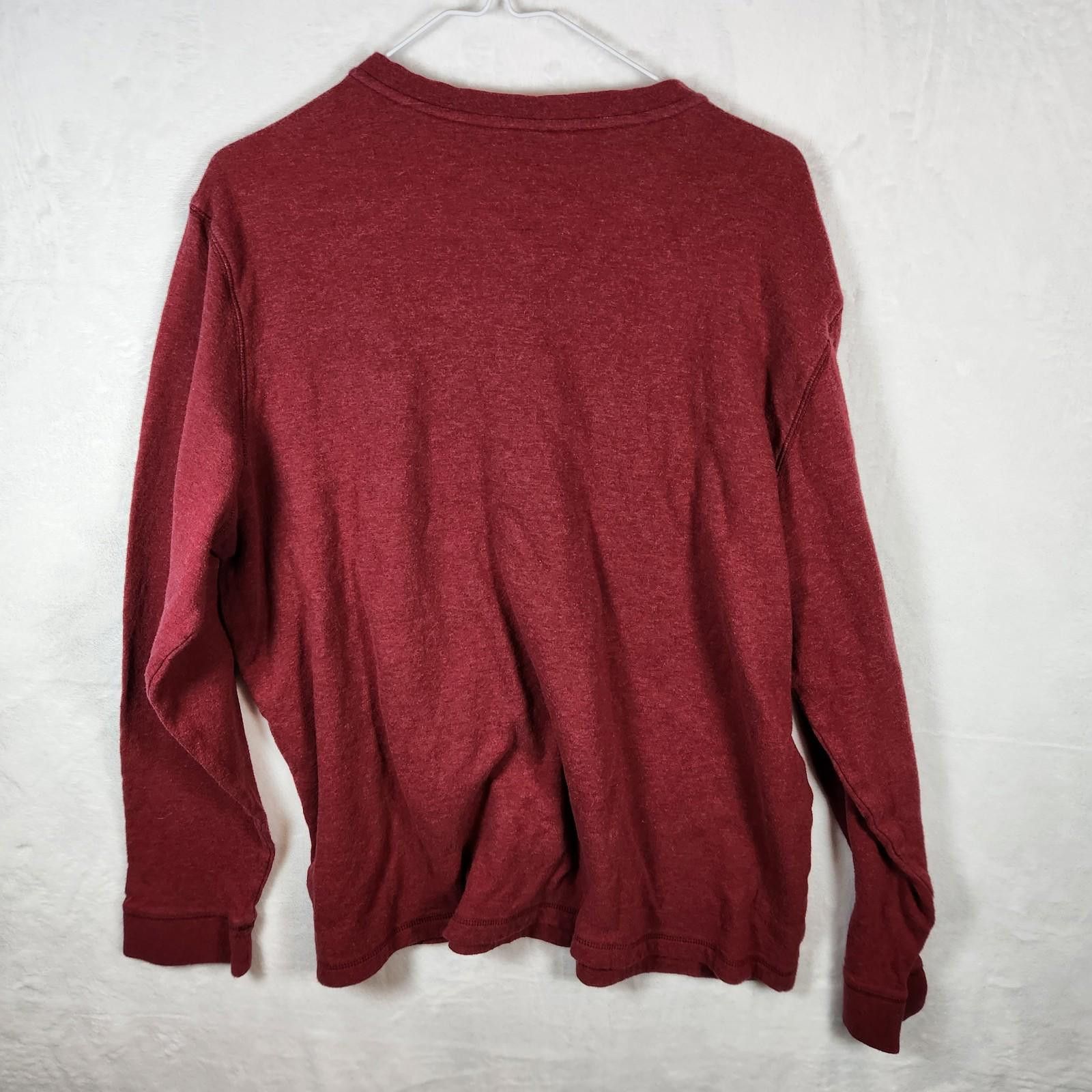 Eddie Bauer Eddie Bauer Maroon Long Sleeve Henley Size 2XL Size US XXL / EU 58 / 5 - 6 Thumbnail