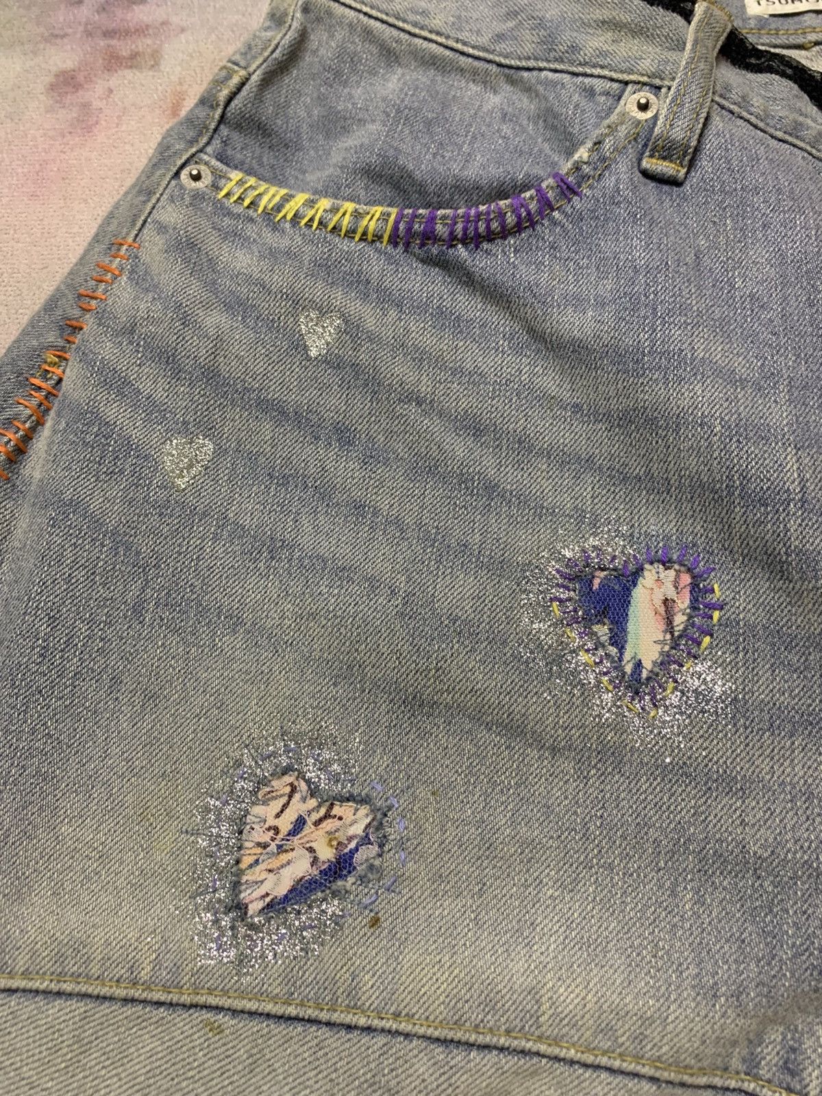 Tsumori Chisato Tsumori Chisato Short Washed Denim ‘Love’ Custom Art Size 29" - 6 Thumbnail