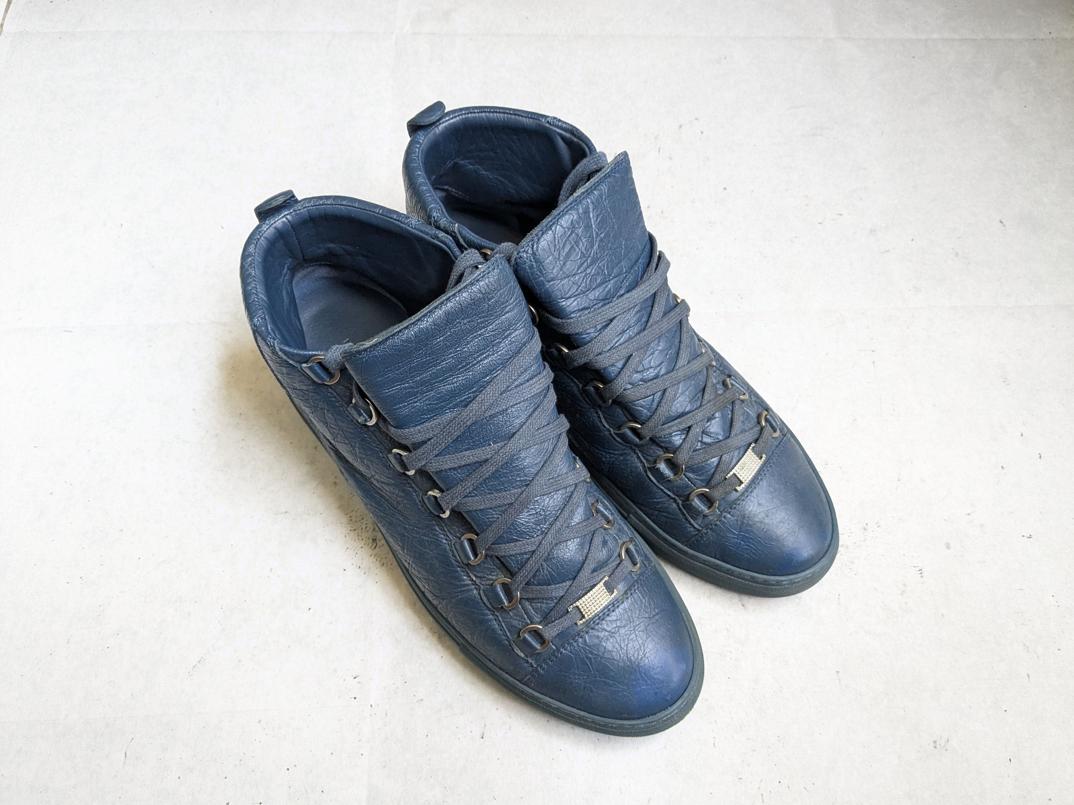 Balenciaga Balenciaga Arena Sneakers Blue 11 High Tops Leather Size US 12 / EU 45 - 2 Thumbnail