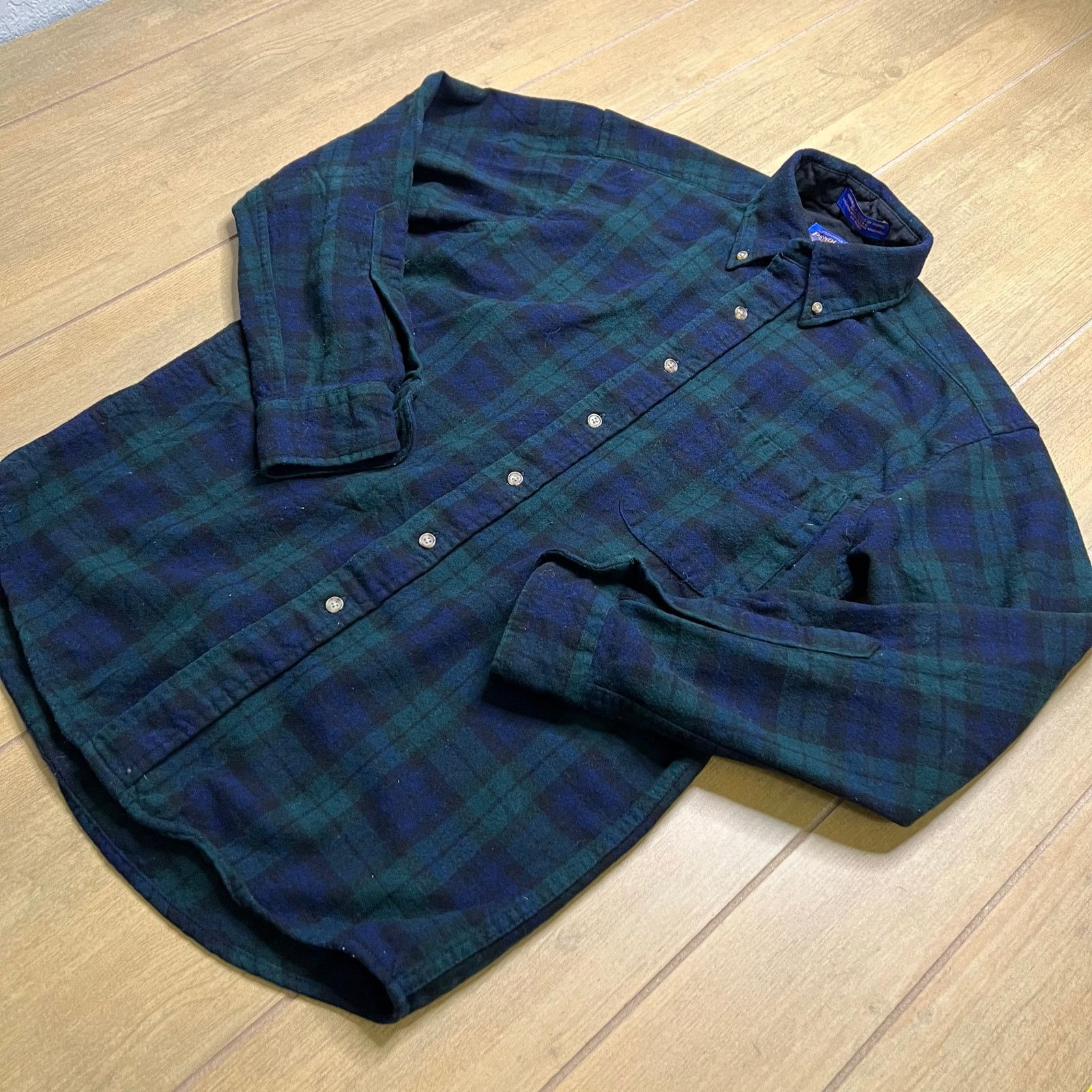 Pendleton Vintage Pendleton Blue Green Plaid Virgin Wool Shirt Mens S Size US S / EU 44-46 / 1 - 15 Thumbnail