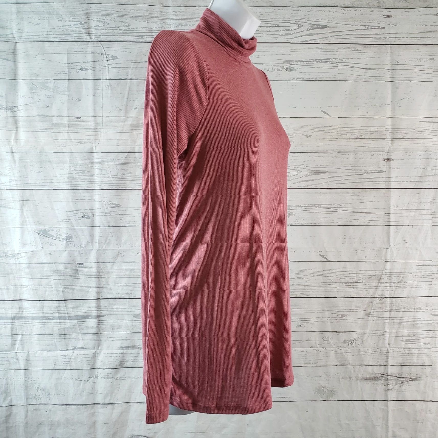 Vintage The Nines by Hatch Womens Ribbed Turtleneck Sz Medium Dusty Rose Long Sleeve Shirt Maternity Blouse Womens Size M / US 6-8 / IT 42-44 - 3 Thumbnail