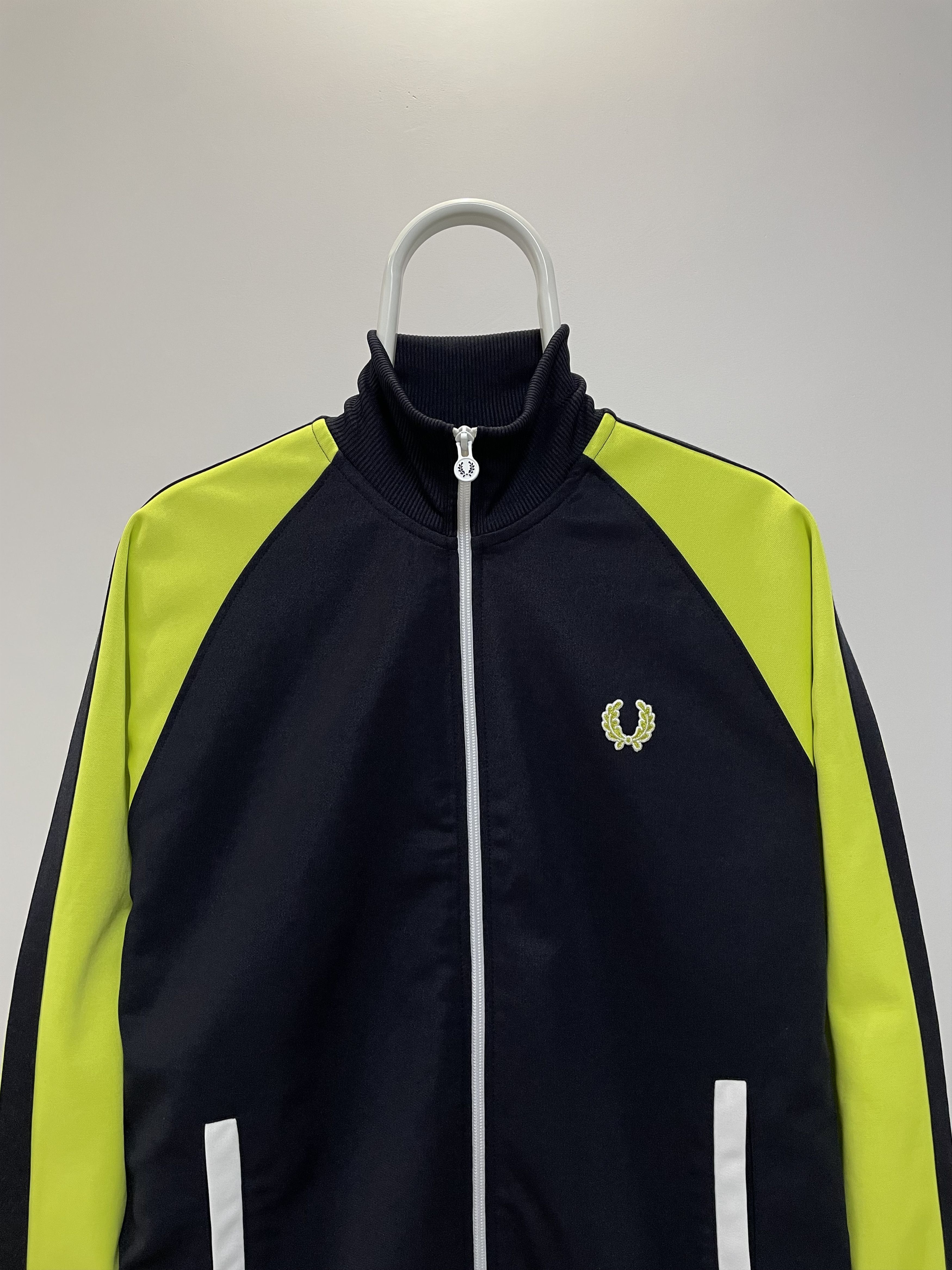 Fred Perry FRED PERRY Track Jacket Top Neon Yellow Black Men's Size M Size US M / EU 48-50 / 2 - 5 Thumbnail