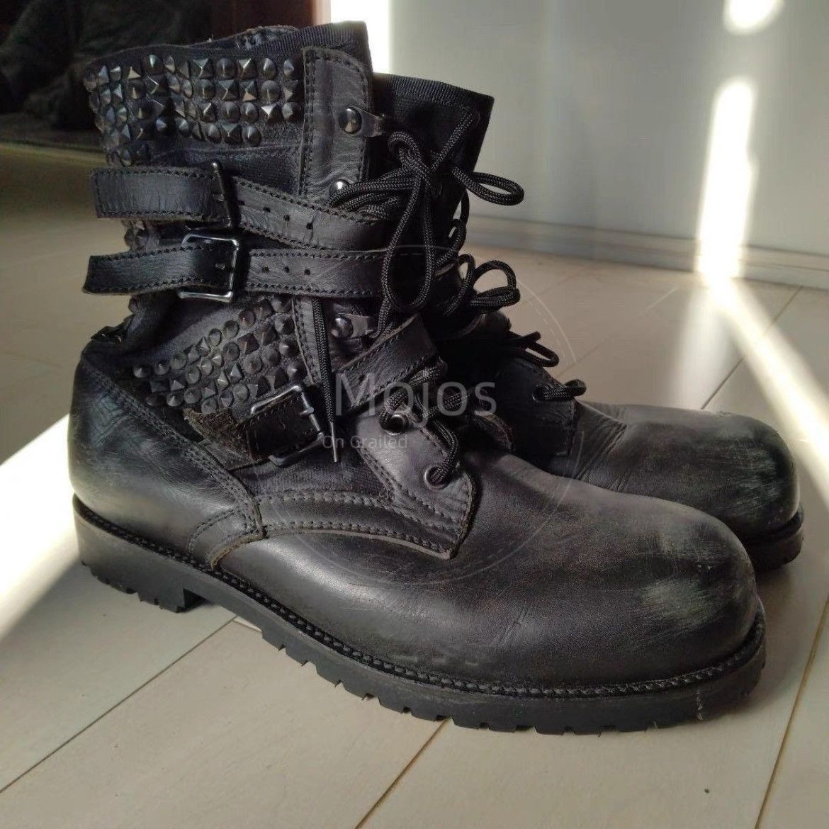 NUMBER (N)INE 08SS BIRDS期 leather boots Number (N)ine Double Layer Boots - SS08 