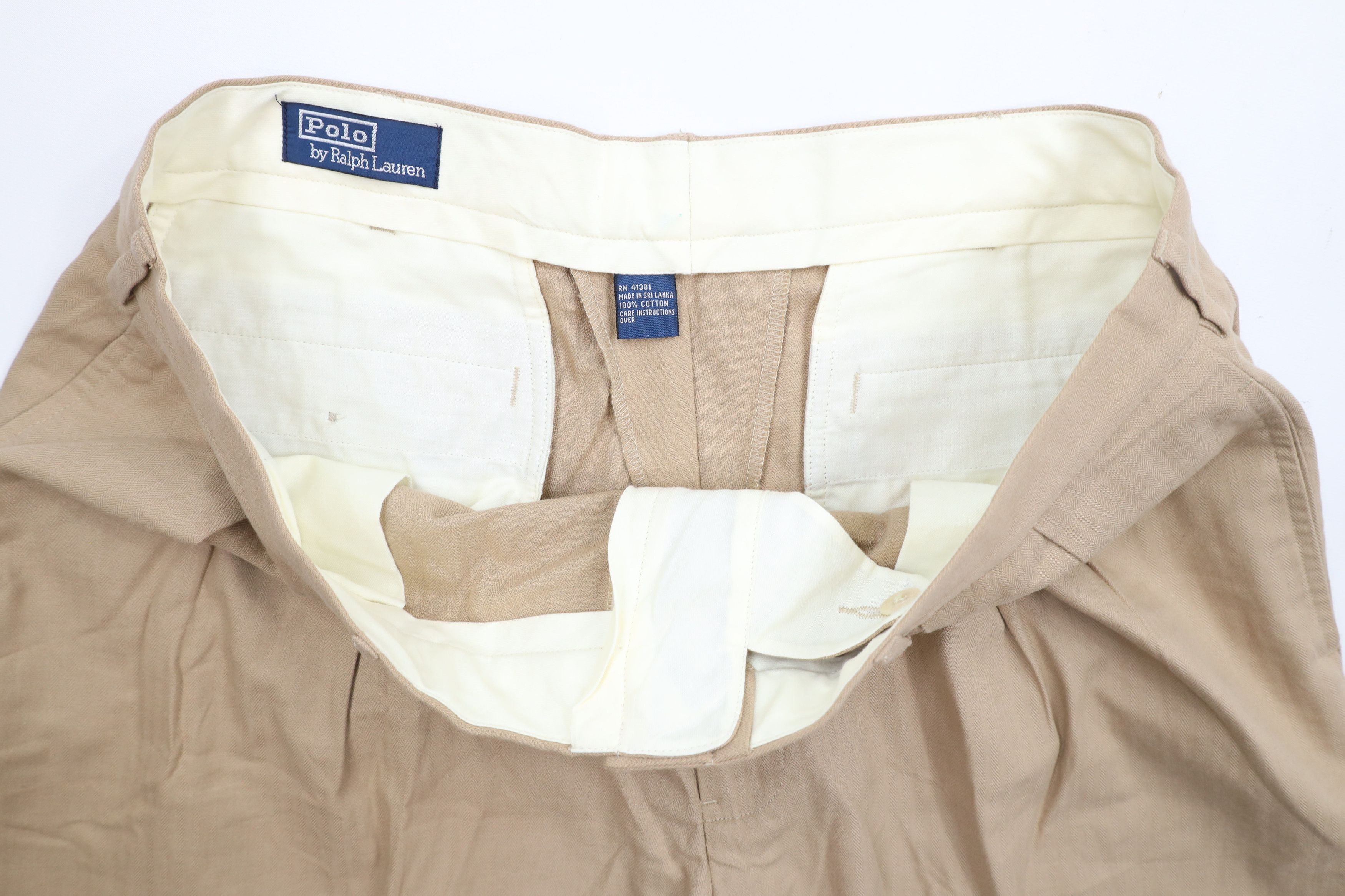 Ralph Lauren × Vintage Vintage 90s Ralph Lauren Pleated Wide Leg Chino Pants Size US 38 / EU 54 - 5 Thumbnail