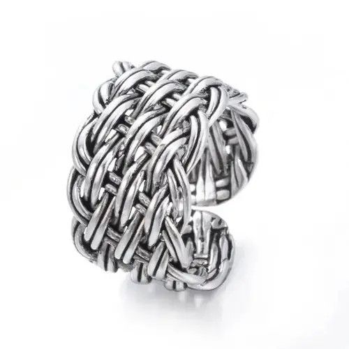 Jewelry Sterling Silver Trendy Plaiting Ring, Men's