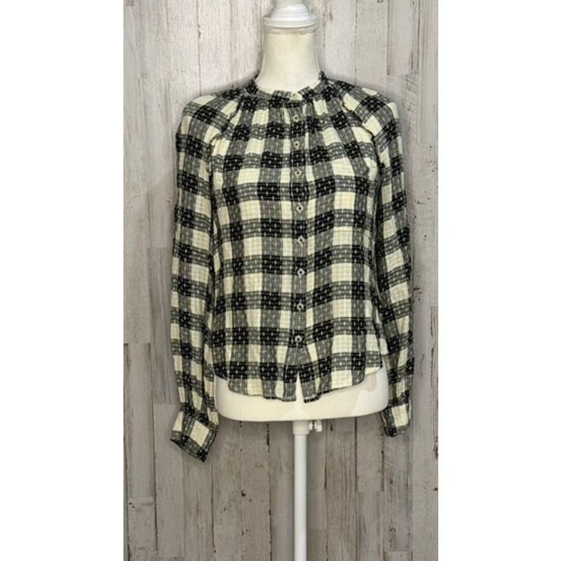 Anthropologie Anthropologie Pilcro Women's Plaid Button-Up Shirt Black Size S / US 4 / IT 40 - 2 Thumbnail