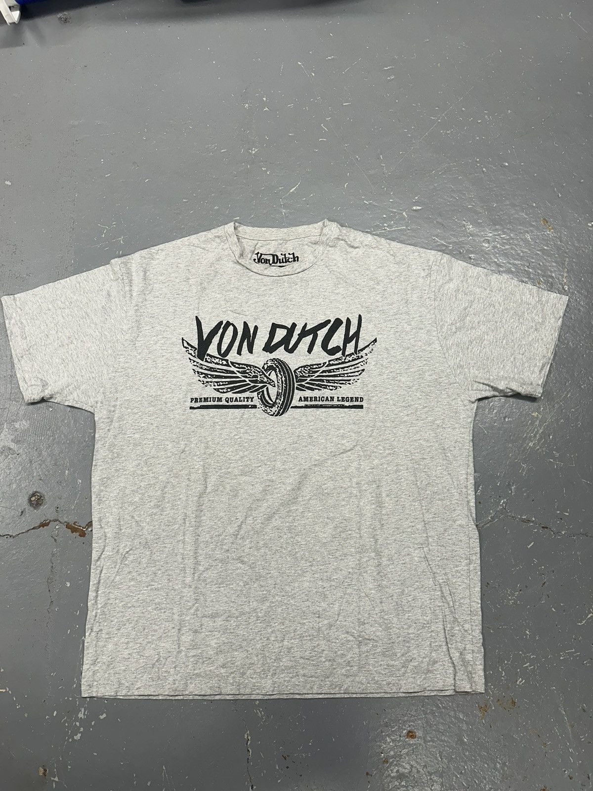 Vintage × Von Dutch Crazy Vintage Y2K Essential Grey Von Dutch Graphic Tee Shirt Size US XXL / EU 58 / 5 - 1 Thumbnail