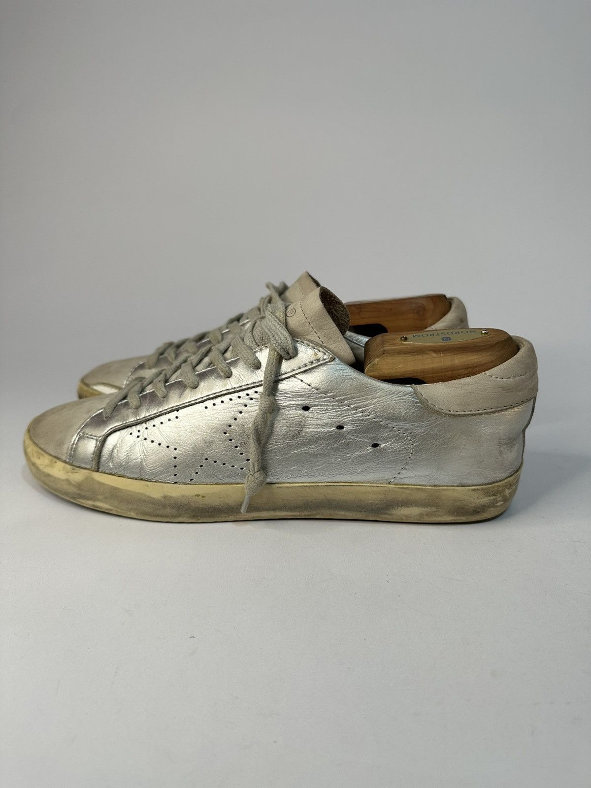 Golden Goose Golden Goose Superstar Silver Leather Men’s Sneakers Size US 6.5 / EU 39-40 - 3 Thumbnail