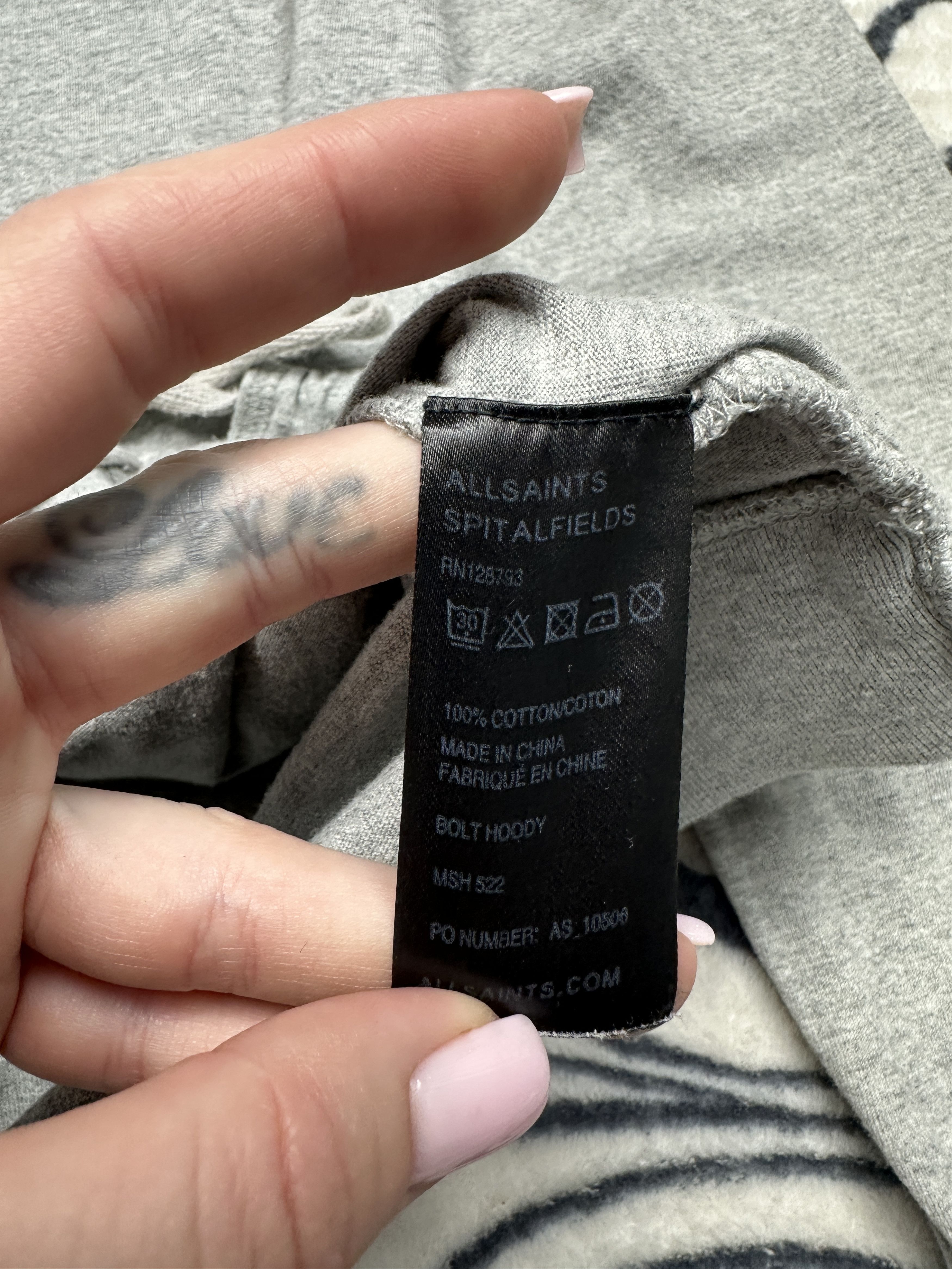 Allsaints AllSaints Mens Bolt Full Zip Hoodie Size US M / EU 48-50 / 2 - 5 Thumbnail