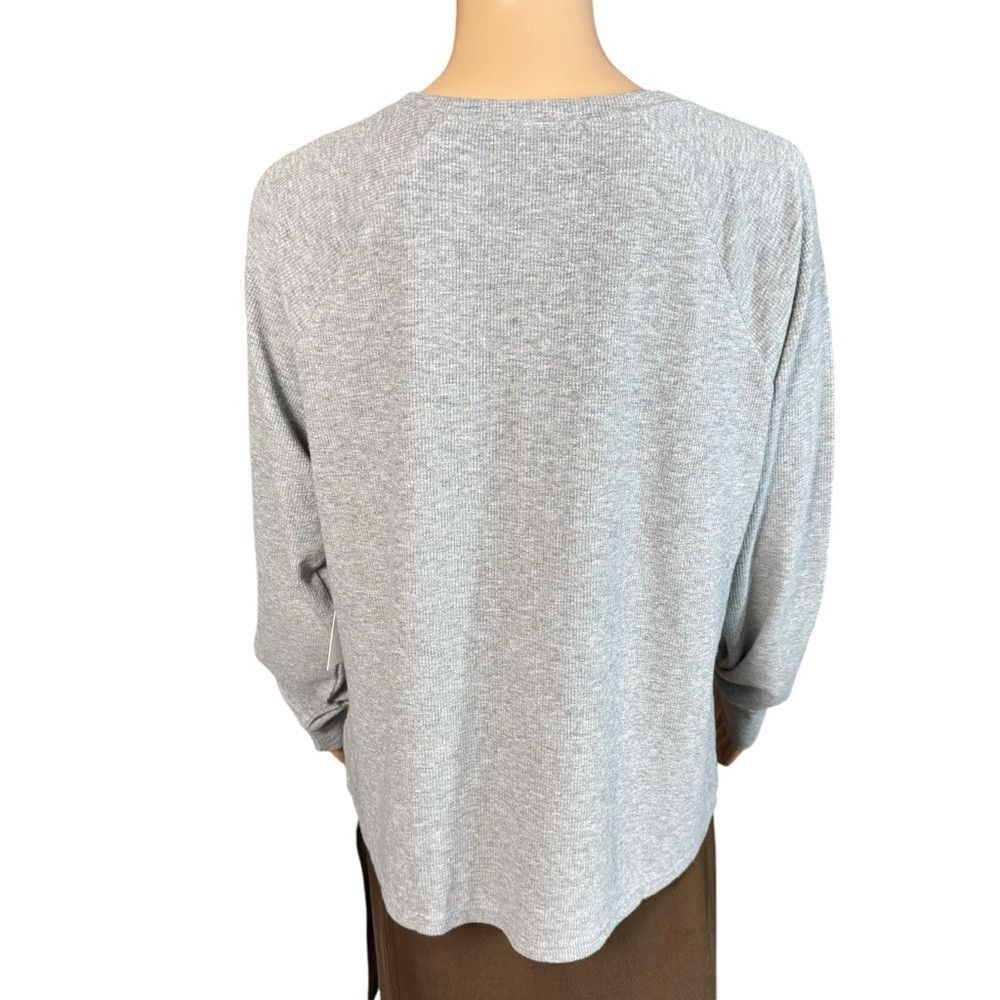 Other NWT New Three Dots Long Sleeve Henley Grey Top Size XL Size XL / US 12-14 / IT 48-50 - 4 Thumbnail