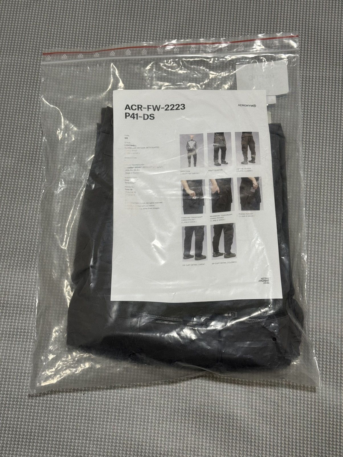 Acronym acronym p41-ds grey size s Size US 30 / EU 46 - 2 Thumbnail