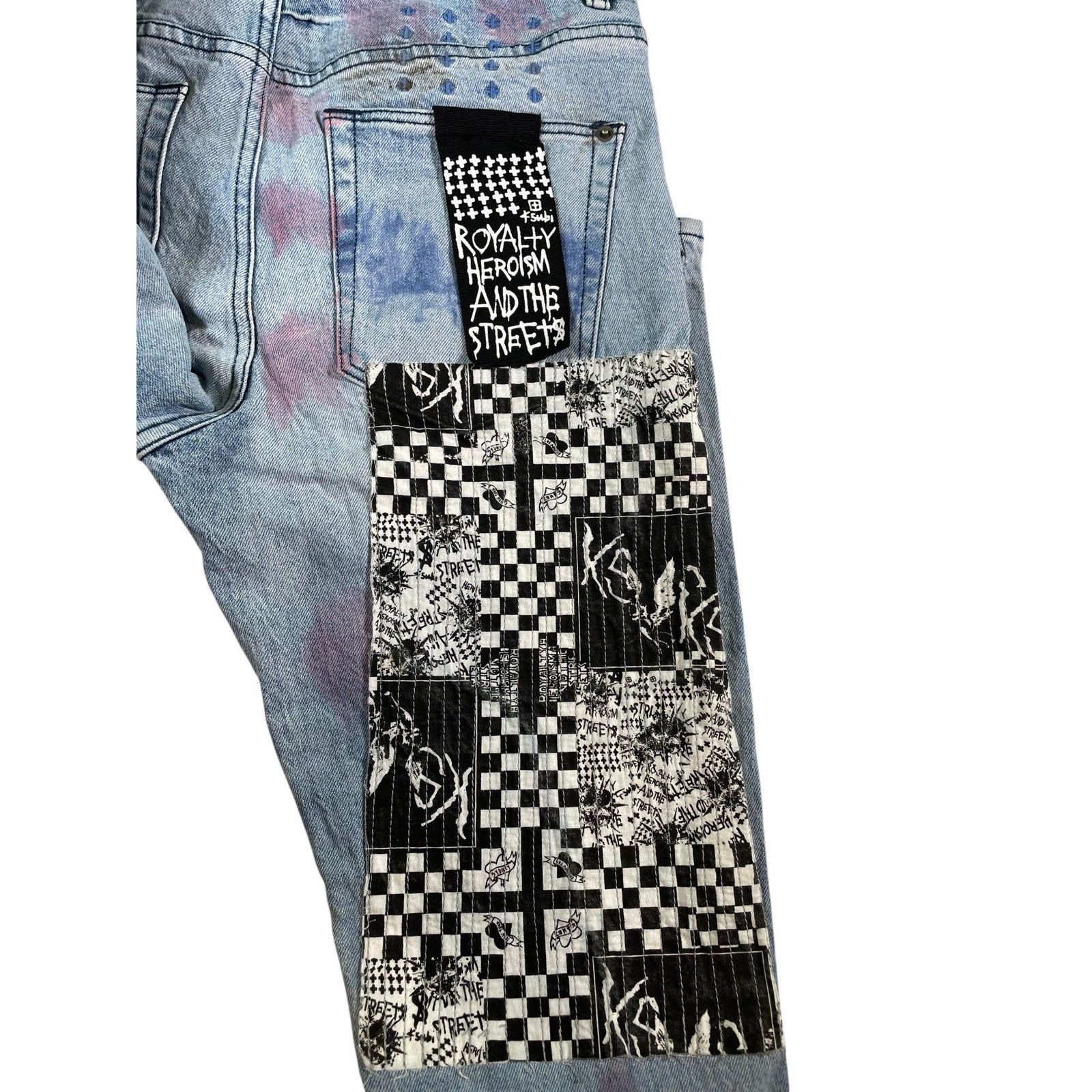 Ksubi Ksubi Red Patchwork Light Wash Jeans Size US 31 - 3 Thumbnail